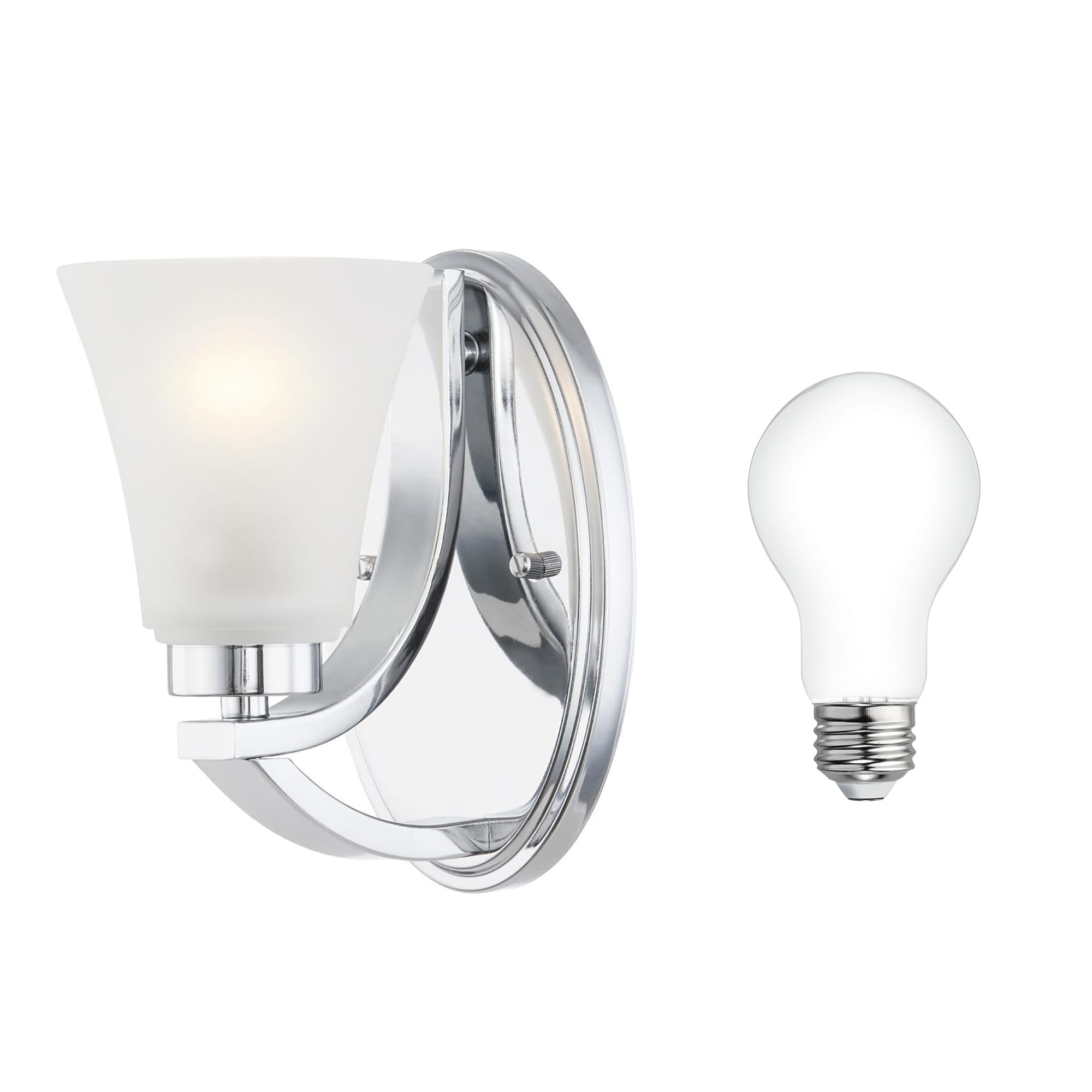 allen + roth Lyndsay 5-in W 1-Light Chrome Transitional Wall Sconce Collection