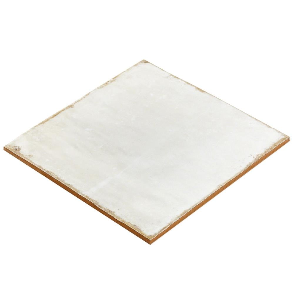 Haven Collection White Polished Ceramic Square Wall Tile