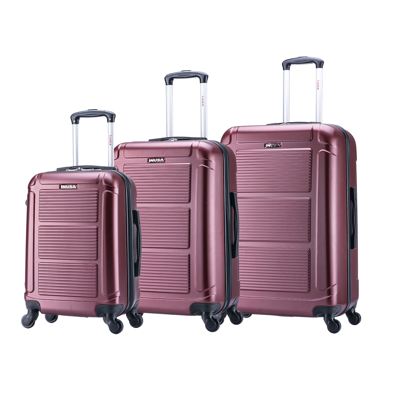InUSA IUPILSML-WIN 18.70 x 11.42 x 29.33 WINE Polycarbonate Hardshell Suitcase set 3 -Bag