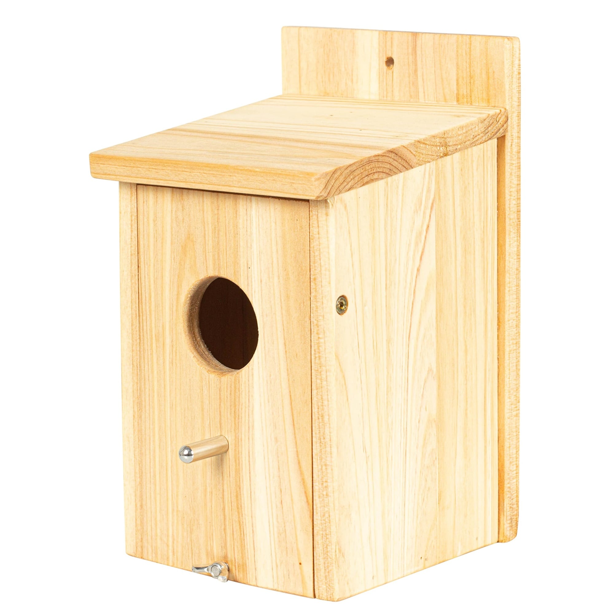 Misopily - Wooden Bird House 1 Piece Natural Material 5 in x 5 in x 9 in with 1.57 in Entrance f...
