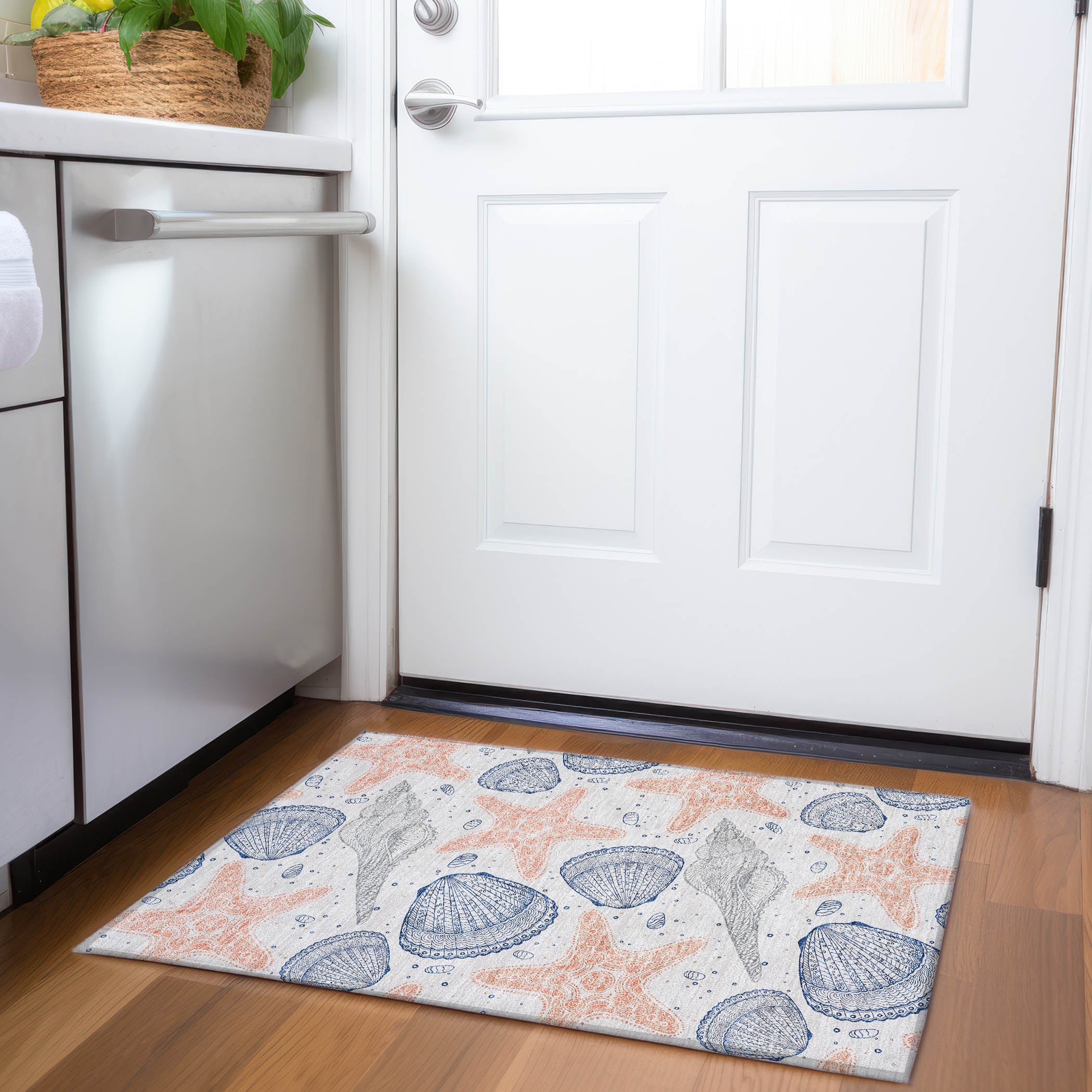 Addison Rugs AMF183PH20X30 Mayfield AMF183PH 2 x 3 (ft) Loomed Polyester Peach Rectangular Indoor Geometric Machine washable Area rug