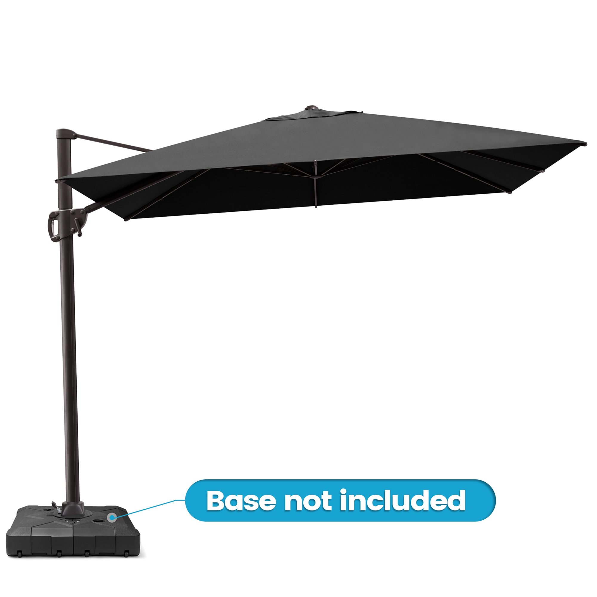 Crestlive Products CL-PU050BLK 11-ft Steel Black Slide-tilt Cantilever Patio Umbrella