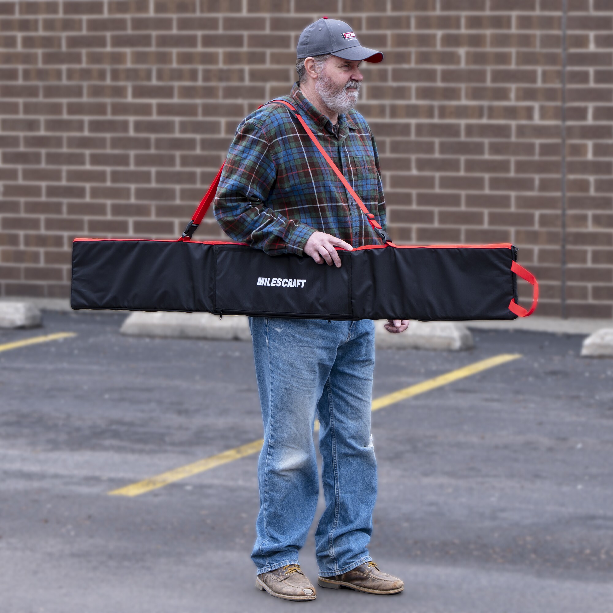80teescraft Milescraft Black Nylon 8-in W x 3-in D x 56-in L Zippered Tool bag