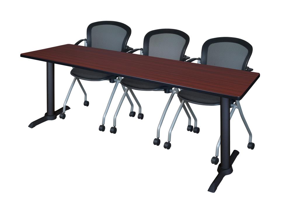 Regency MTRCT8424MH23BK Training Brown 4-Person Training Table (84-in W x 29-in H)