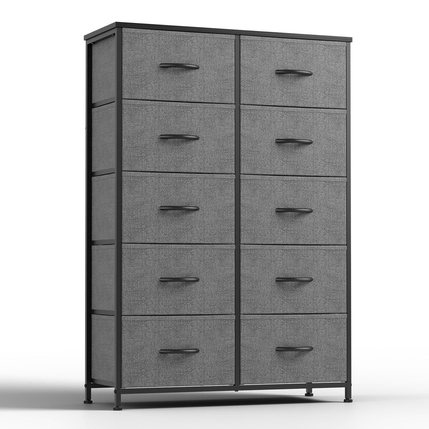 GZMR GZ-W22606 Fabric Storage Tower with 10 Drawers Gray 10 -Drawer Standard dresser