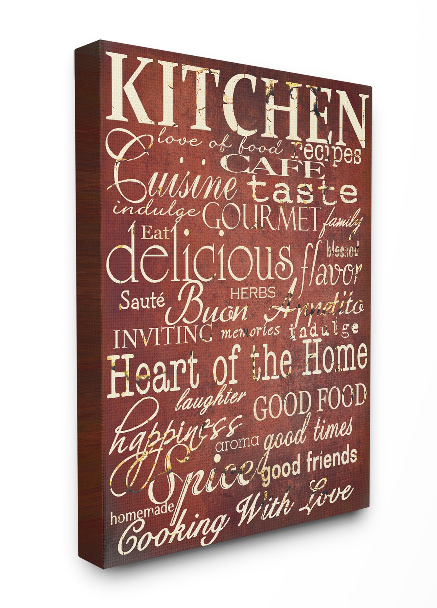 Stupell Industries KWP-949-CN-16X20 Words In The Kitchen, Off Red Gplicensing 20-in H x 16-in W Kitchen Print on Canvas