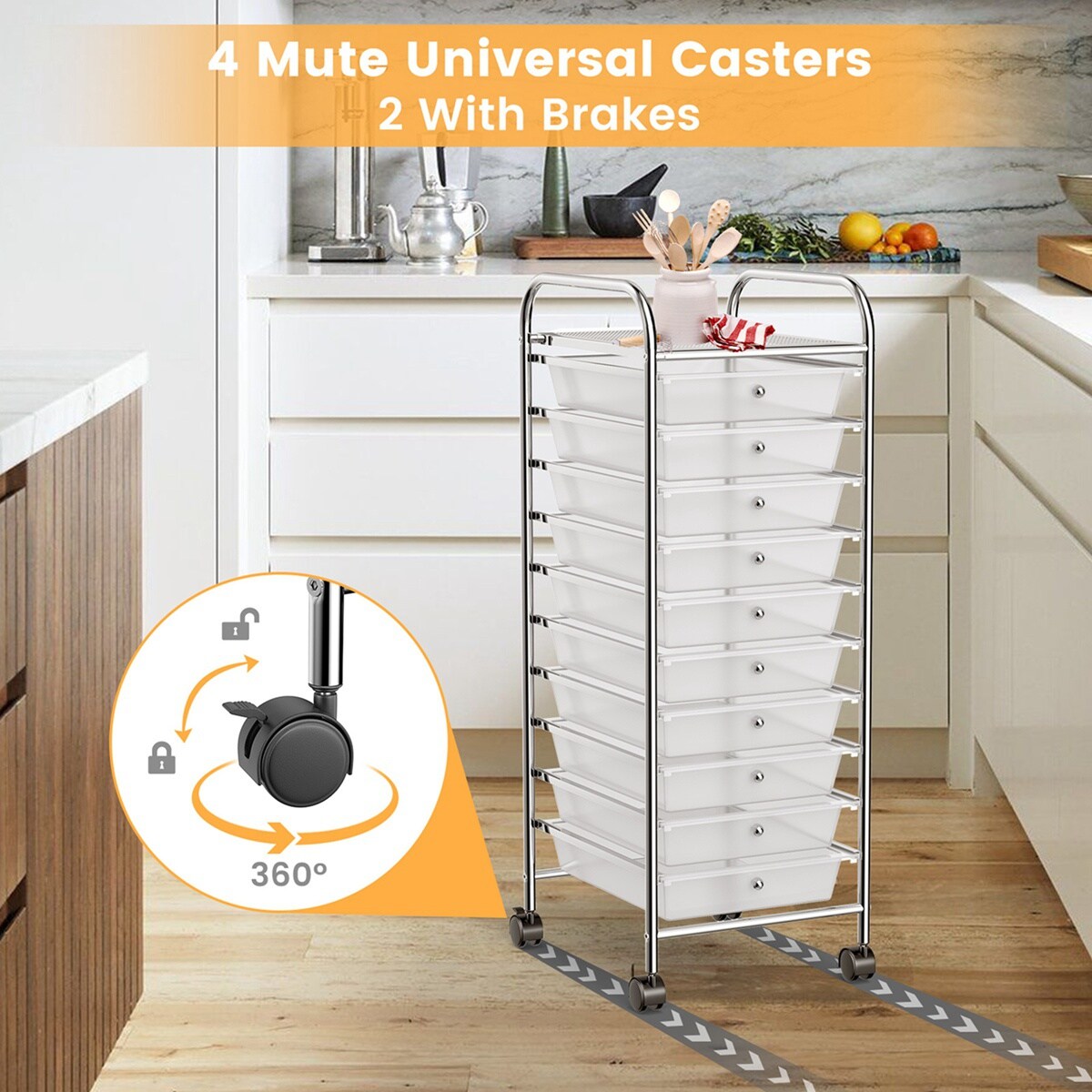 Costway HW52045CLEAR Office-Carts - View #8