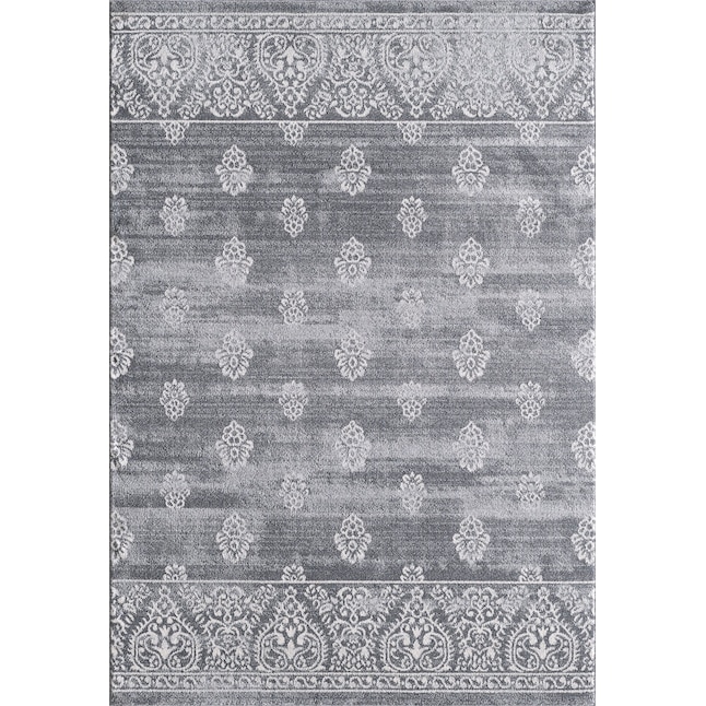 MDA Rugs Angel Collection 2 x 3 Gray and Black Indoor Ikat Area Rug in ...