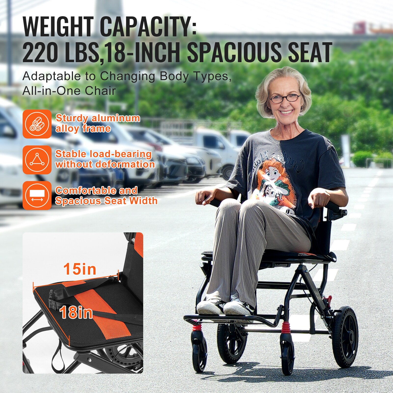 VEVOR SCFWYSLYLHJS05699V0 Walkers-Wheelchairs-Rollators - View #5
