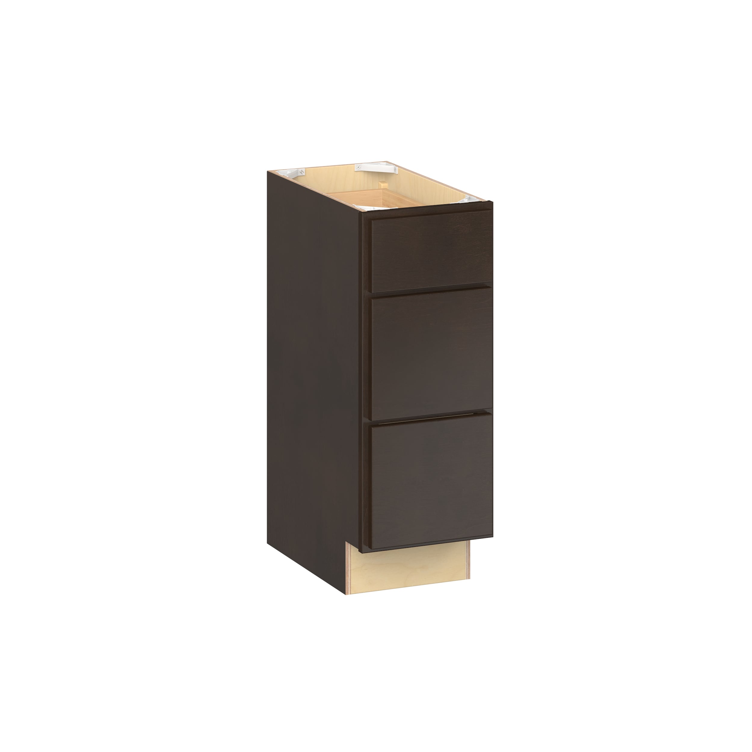 RELIABILT Parkstone II 12-in W x 32.5-in H x 22-in D Espresso Stained Birch Drawer Vanity Base Fully Assembled Plywood Cabinet Flat Panel Shaker
