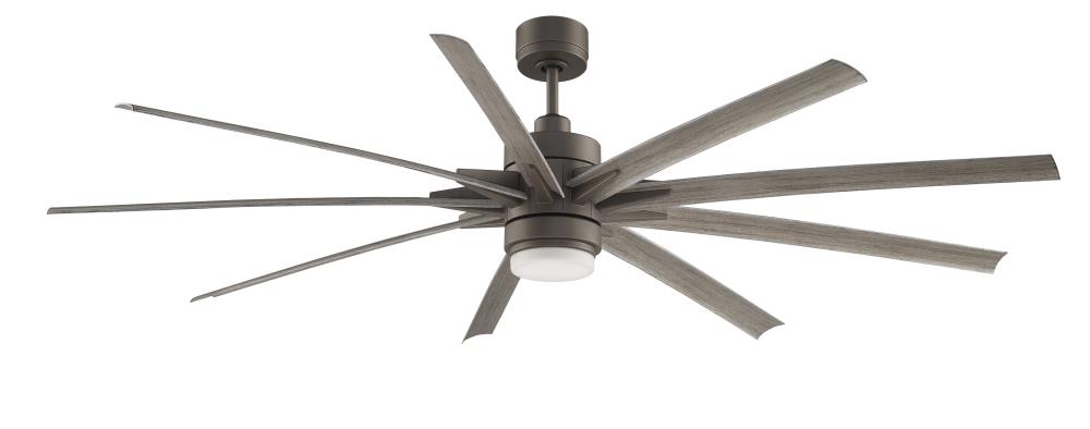 Fanimation FPD8149GRW Odyn 84-in Ceiling Fan with Light Kit and Remote (9-Blade)