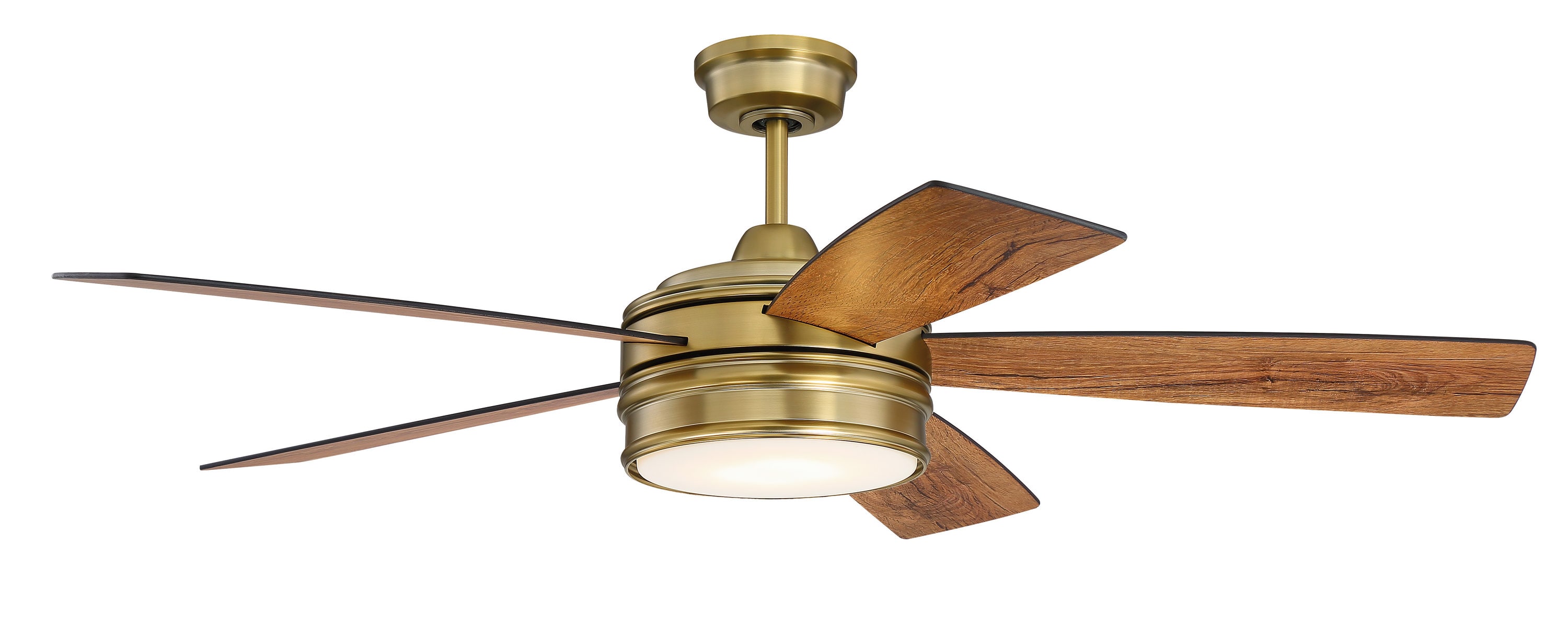 Braxton Satin Brass 52" Ceiling Fan with LED Light and Remote