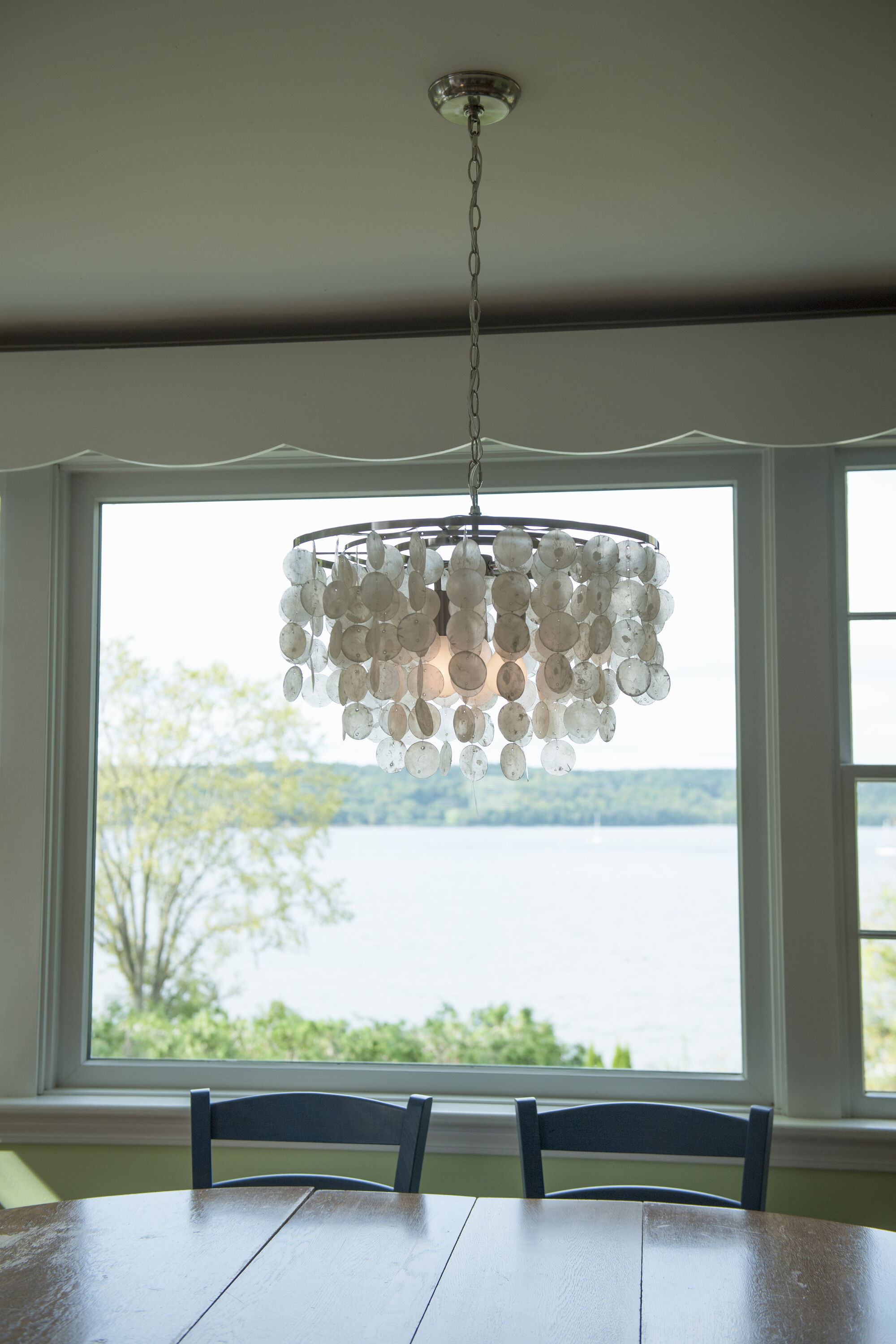 Elsa Satin Nickel 19'' Capiz Shell Pendant Light