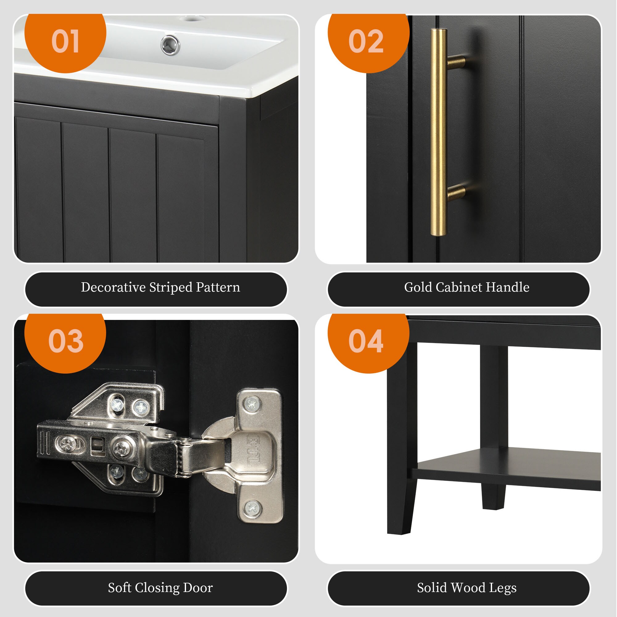 MooxvMoo 20-in Bathroom Vanity with Ceramic Sink Soft Closing Door ...