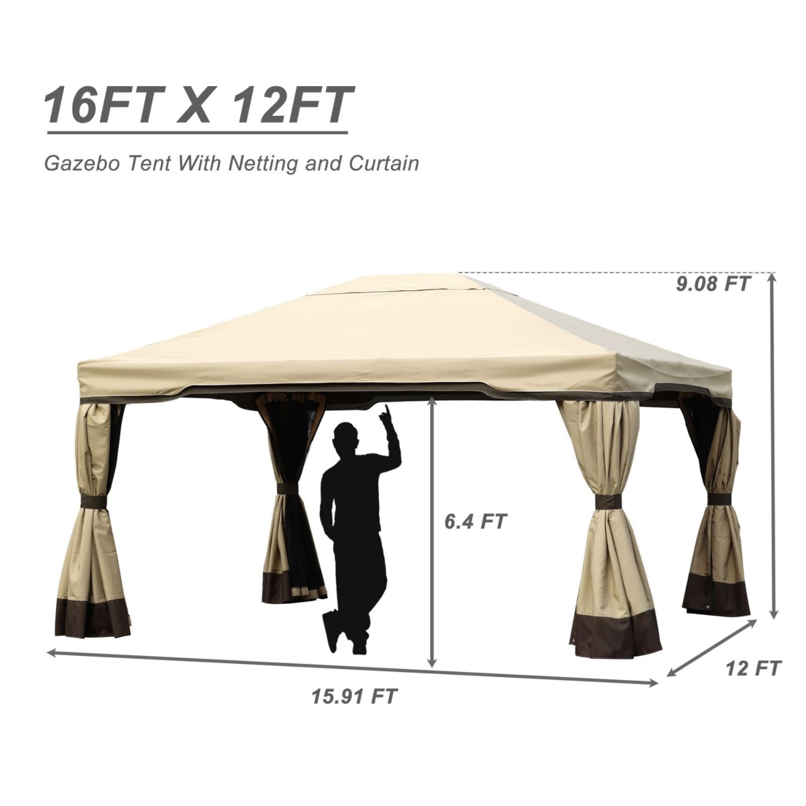 Aoodor A151-PKIKI Wood-Resin-Gazebos - View #2