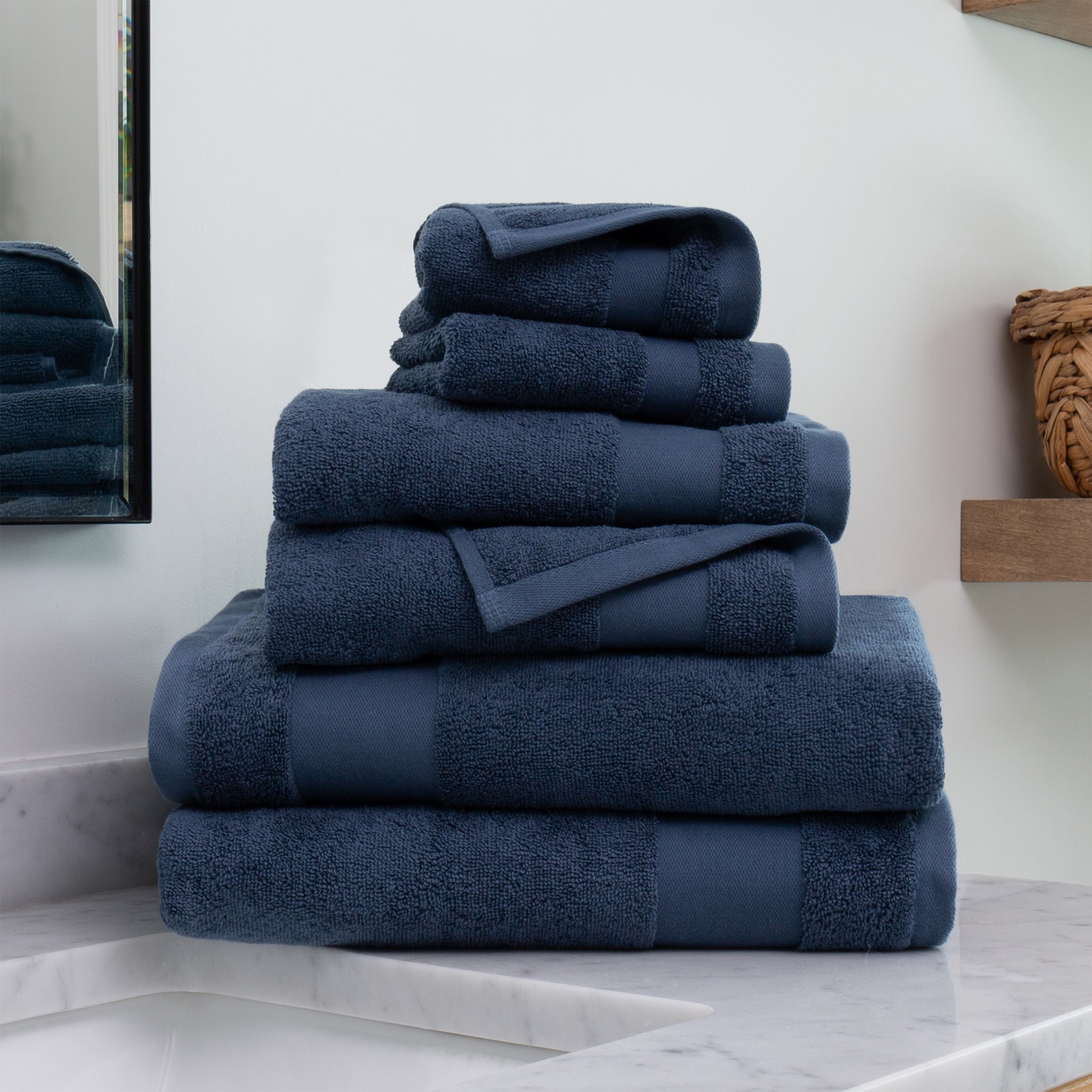 Lane Linen 10-Piece 100% Cotton Bath Towels for Bathroom Set - Grey 