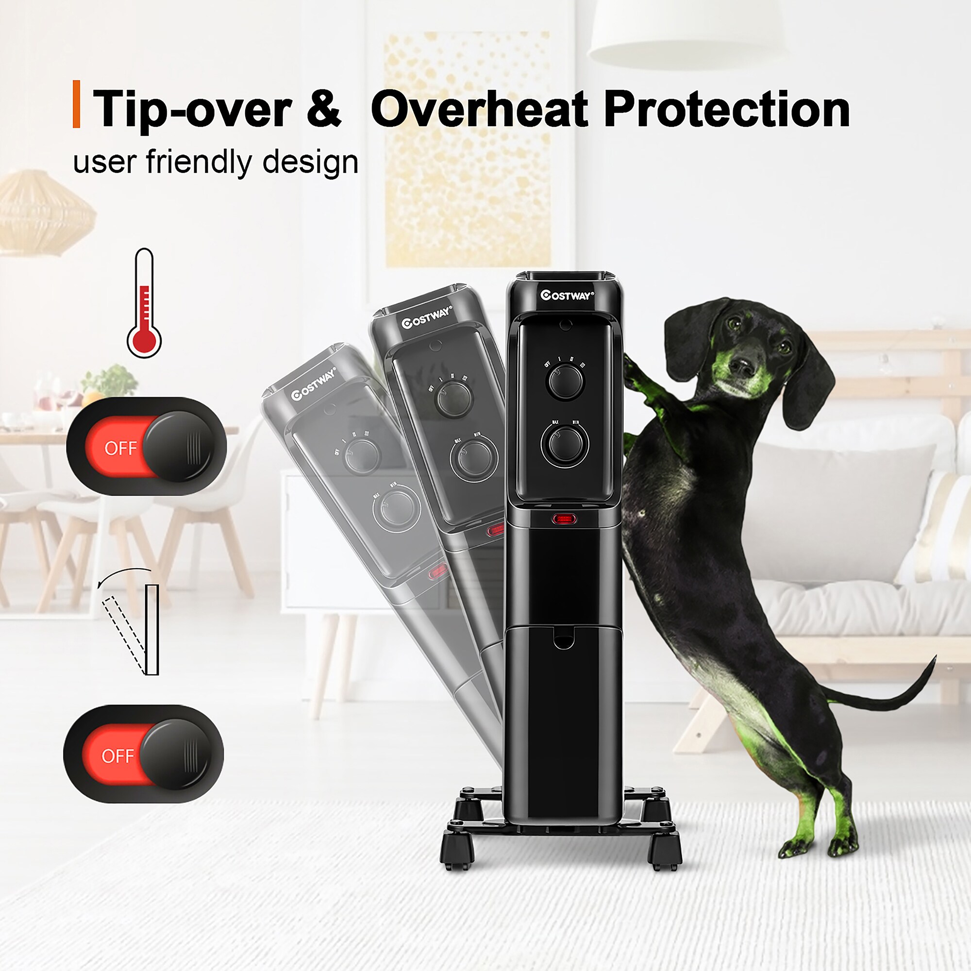 Goplus EP24919US-BK Portable-Electric-Heat - View #5