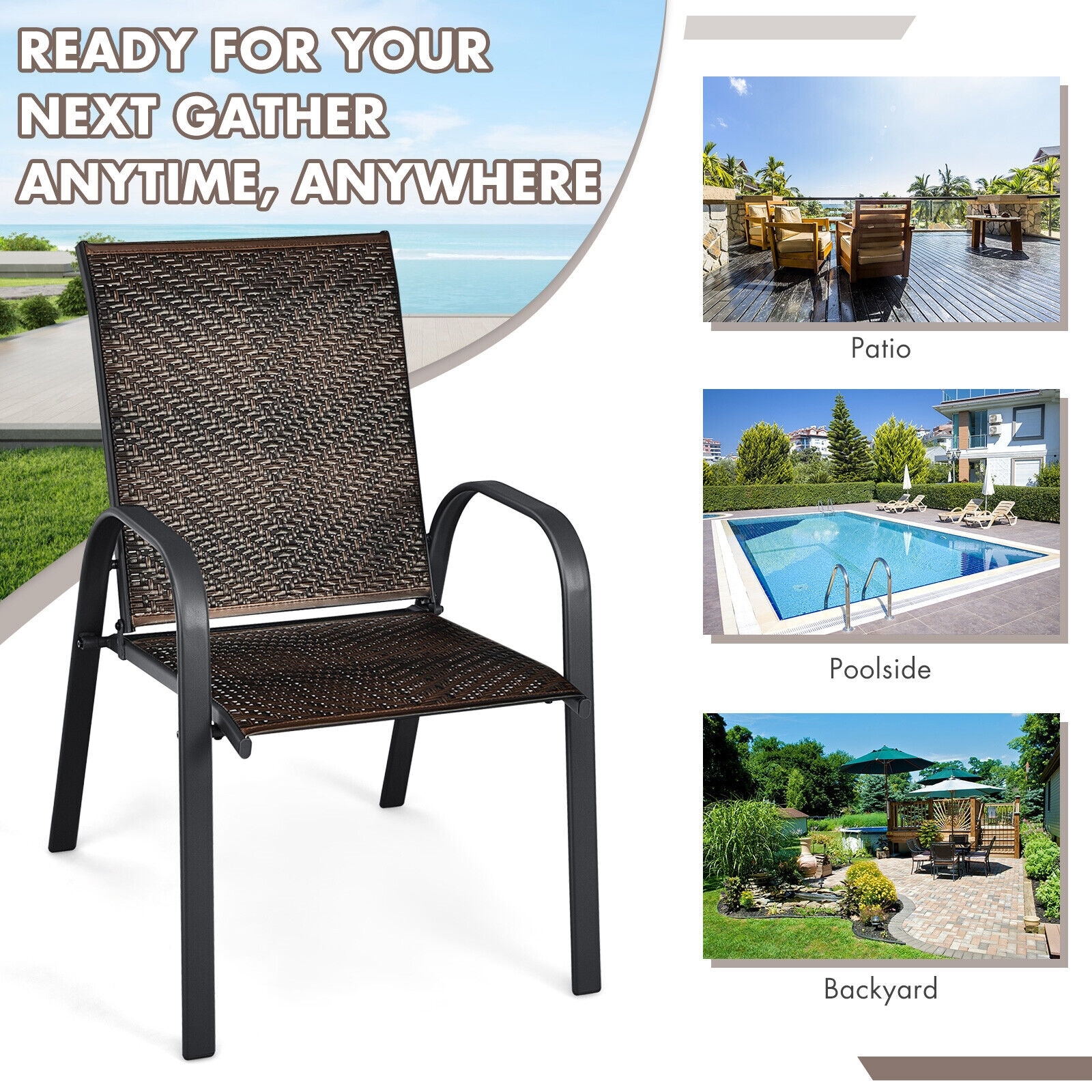 WELLFOR TDG10511CF-6 Patio-Chairs - View #4