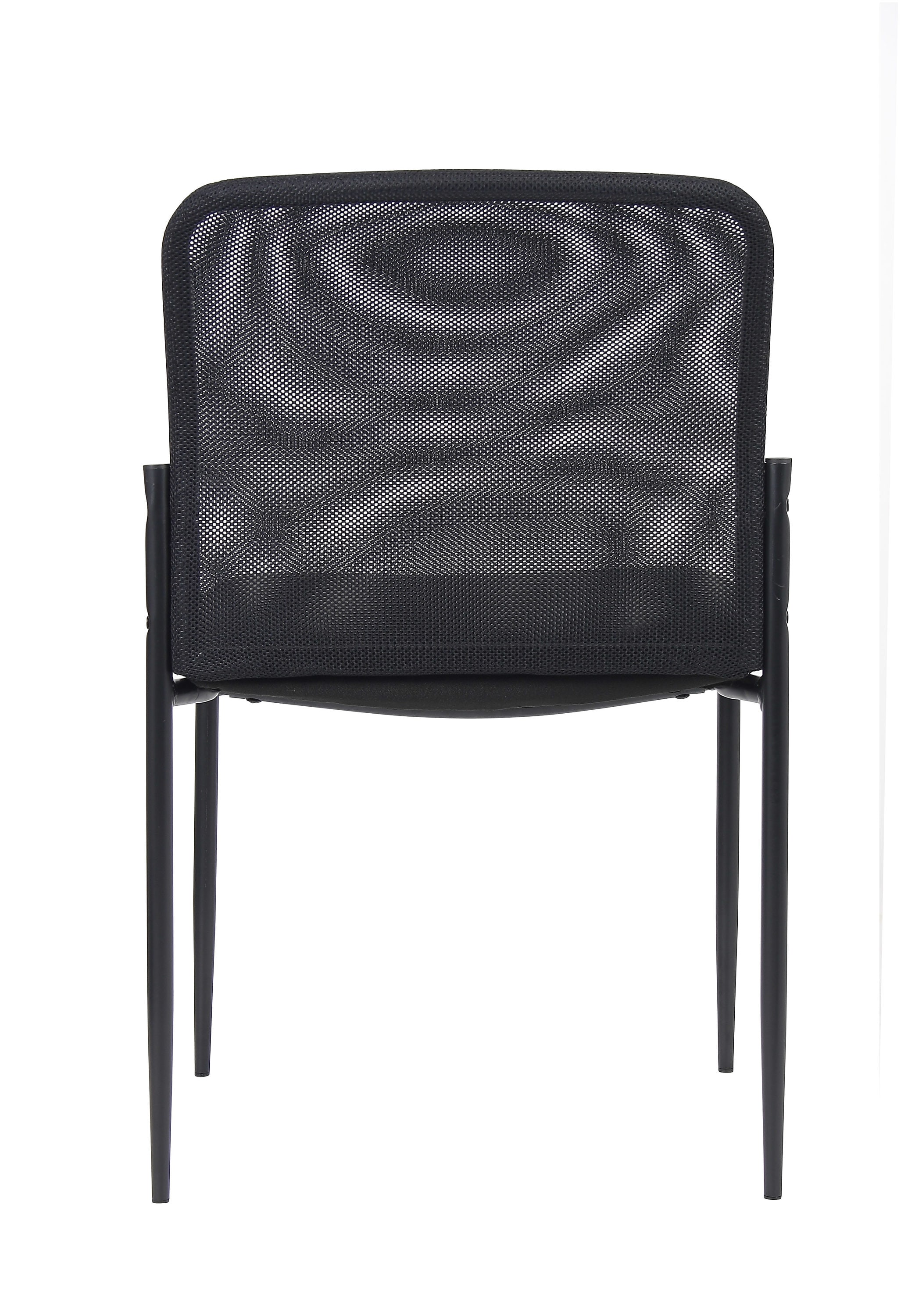 Black Mesh and Metal Stackable Guest Chair