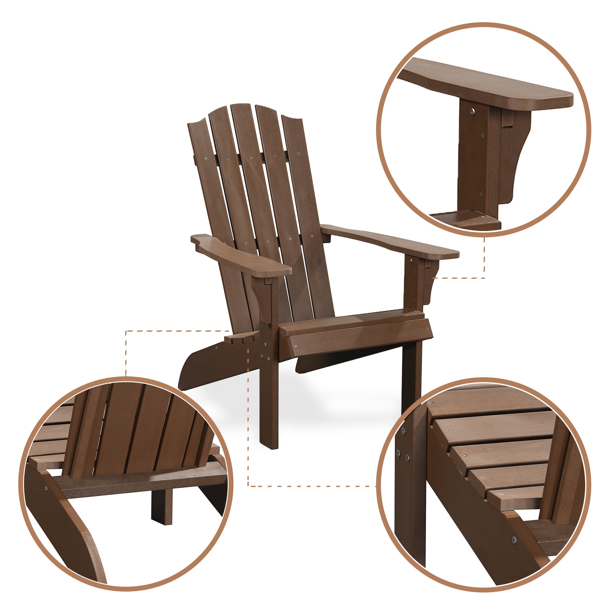 PolyTeak ELEM-ADI-BRN Patio-Chairs - View #5