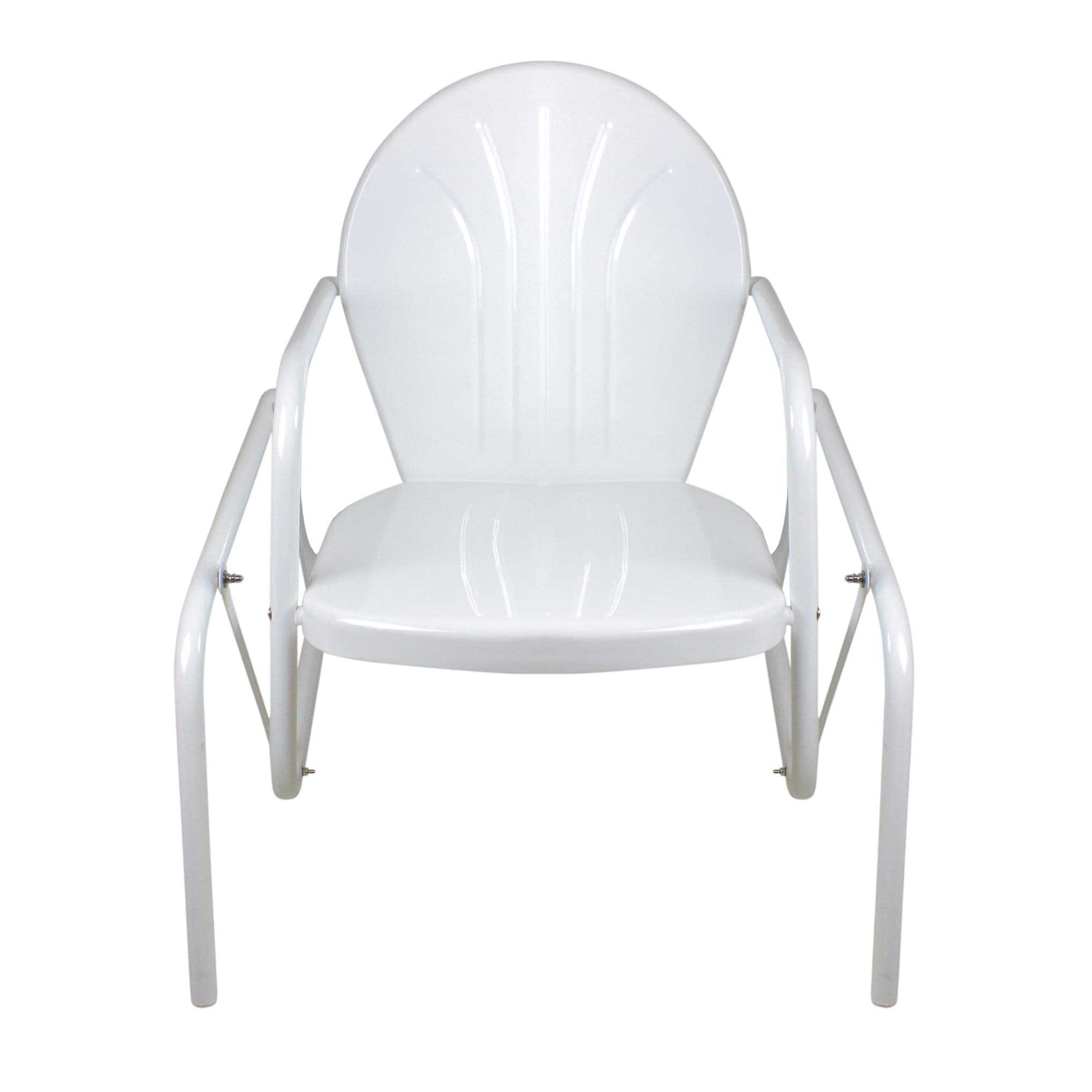 Northlight - Outdoor Retro Metal Tulip Glider Patio Chair White