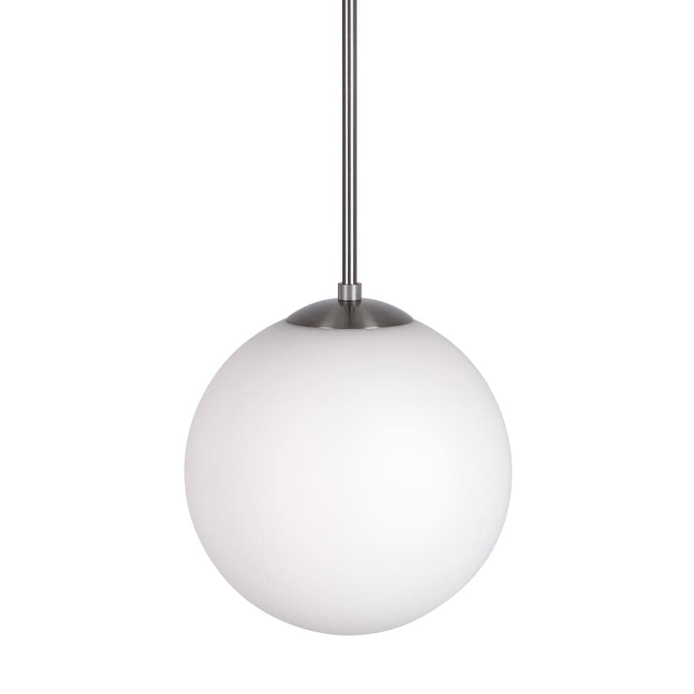 Selene Brushed Nickel Mini Globe Pendant Light with Opal Glass Shade