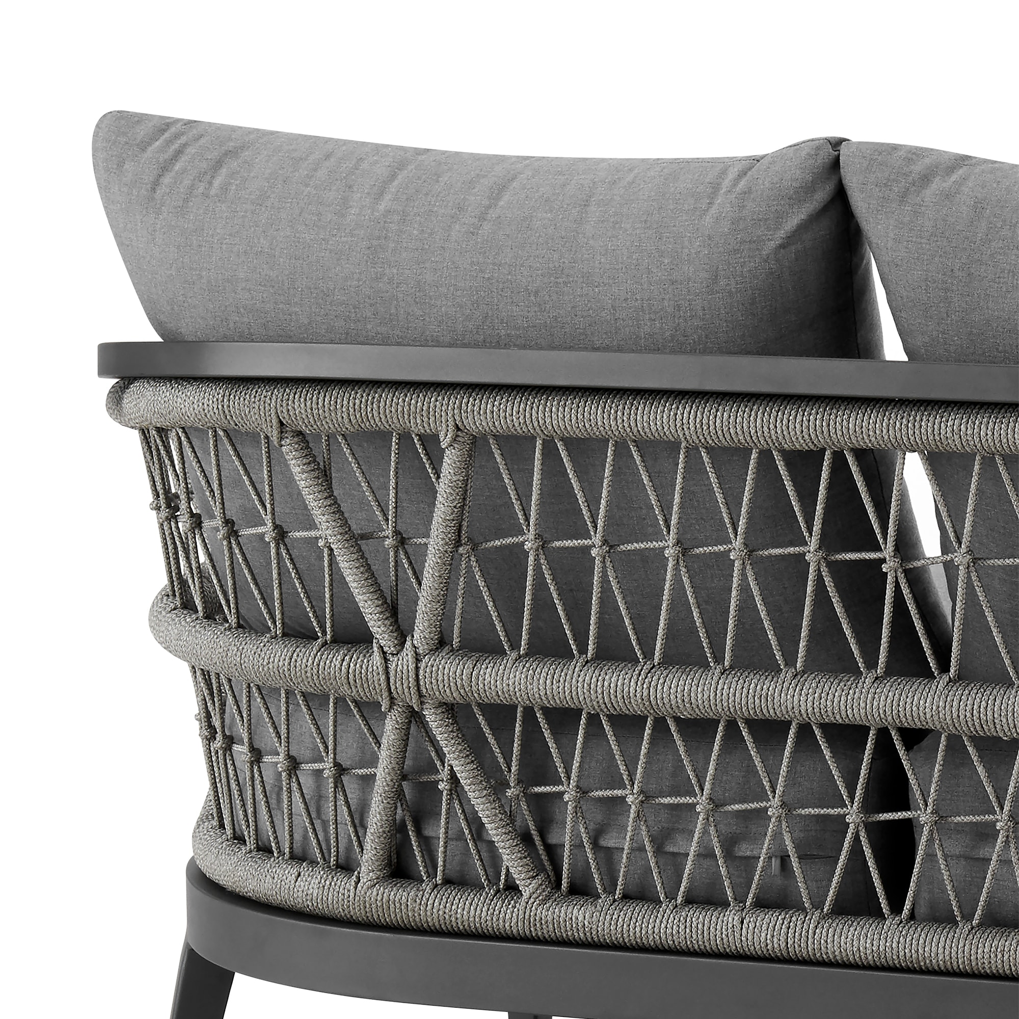 Zelda Gray Aluminum Outdoor Patio Sofa with Cushions