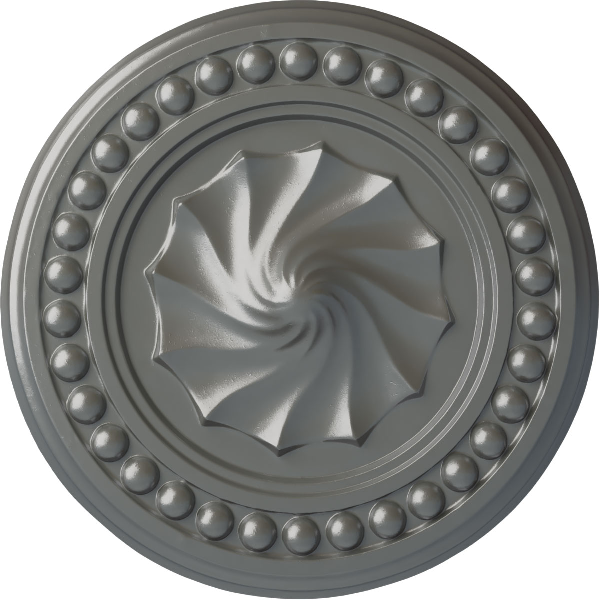 Ekena Millwork CM15FOSLS Foster Shell 15.75-in W x 15.75-in L Painted Silver Polyurethane Whole Ceiling Medallion