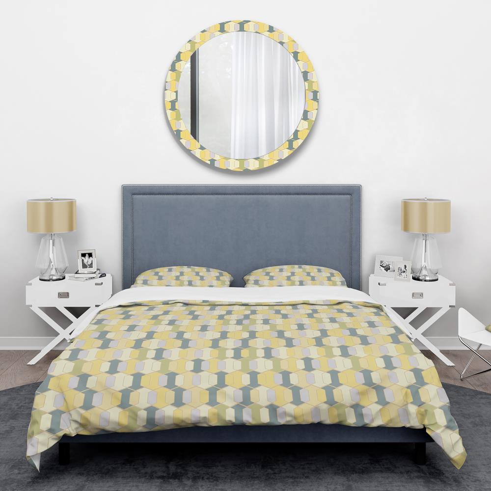 Designart BED24460-T 3 -Piece Yellow Twin Duvet cover Set