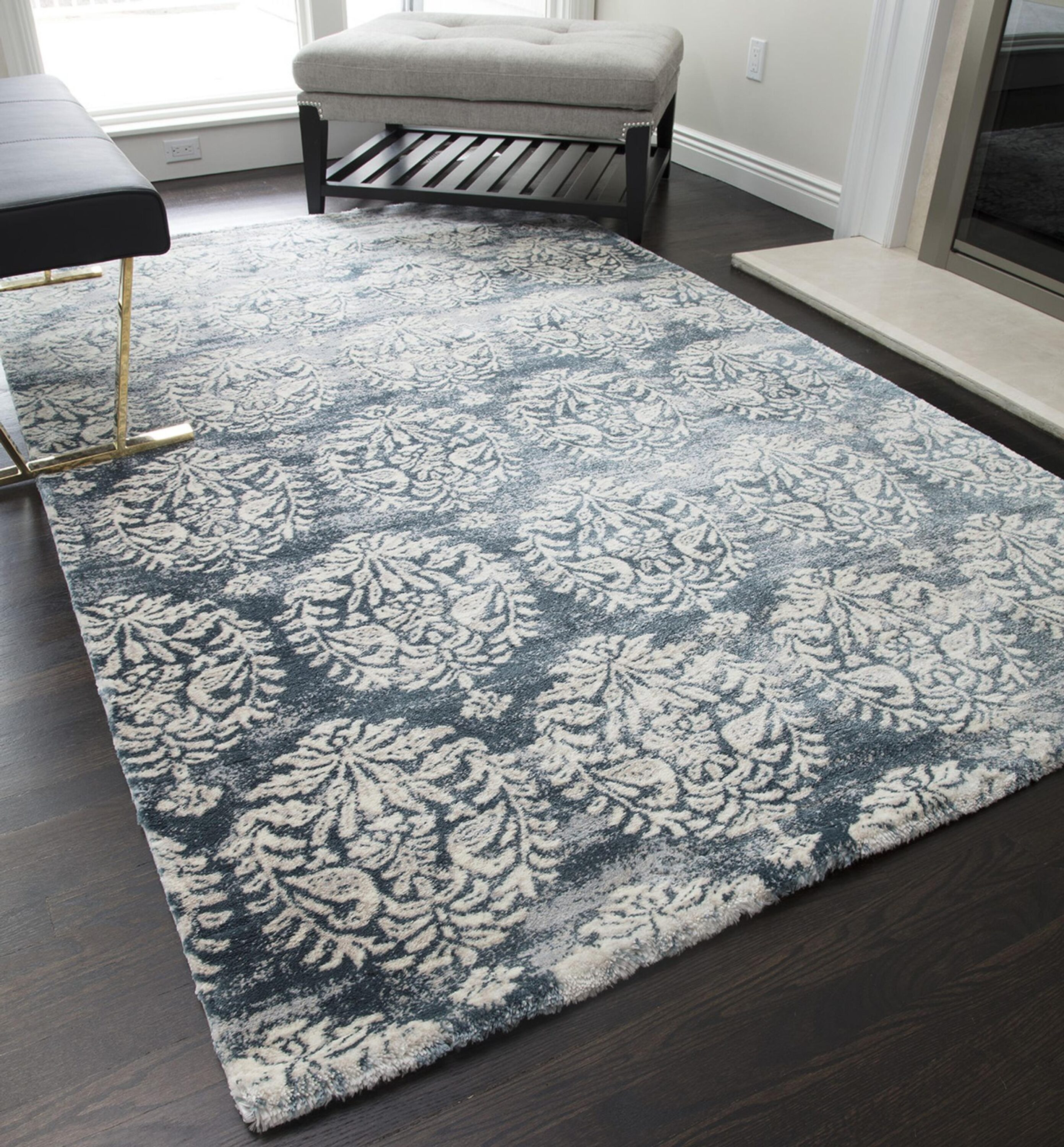 Rugs America Brighton Crystal Blue 5x8 Rug - Soil and Stain Resistant ...