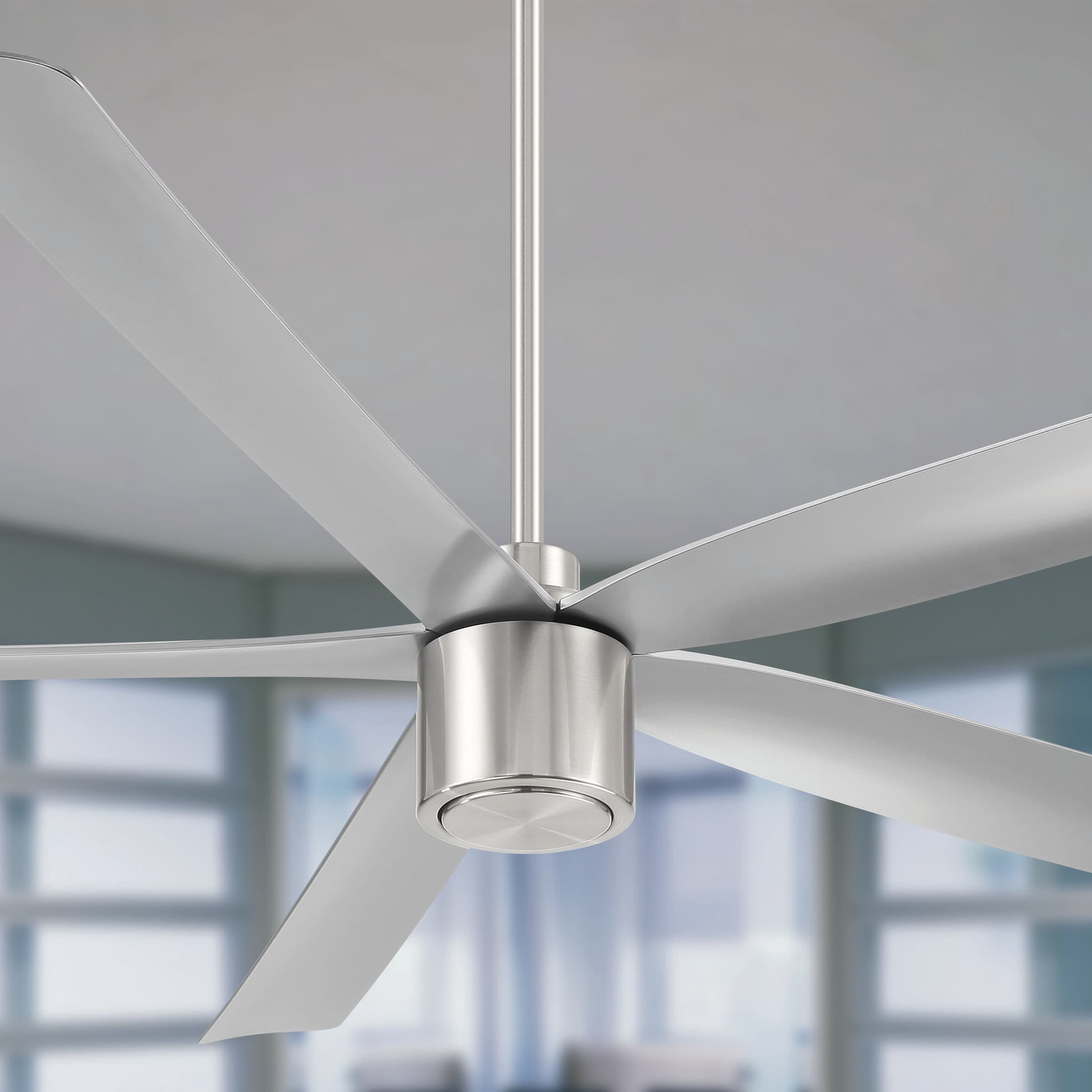 Arranmore Lighting & Fans AR-5001BN-72 RAVIAN 72-in Outdoor Brushed Nickel with Matte Blades Ceiling Fan and Remote ( 5 -Blade )