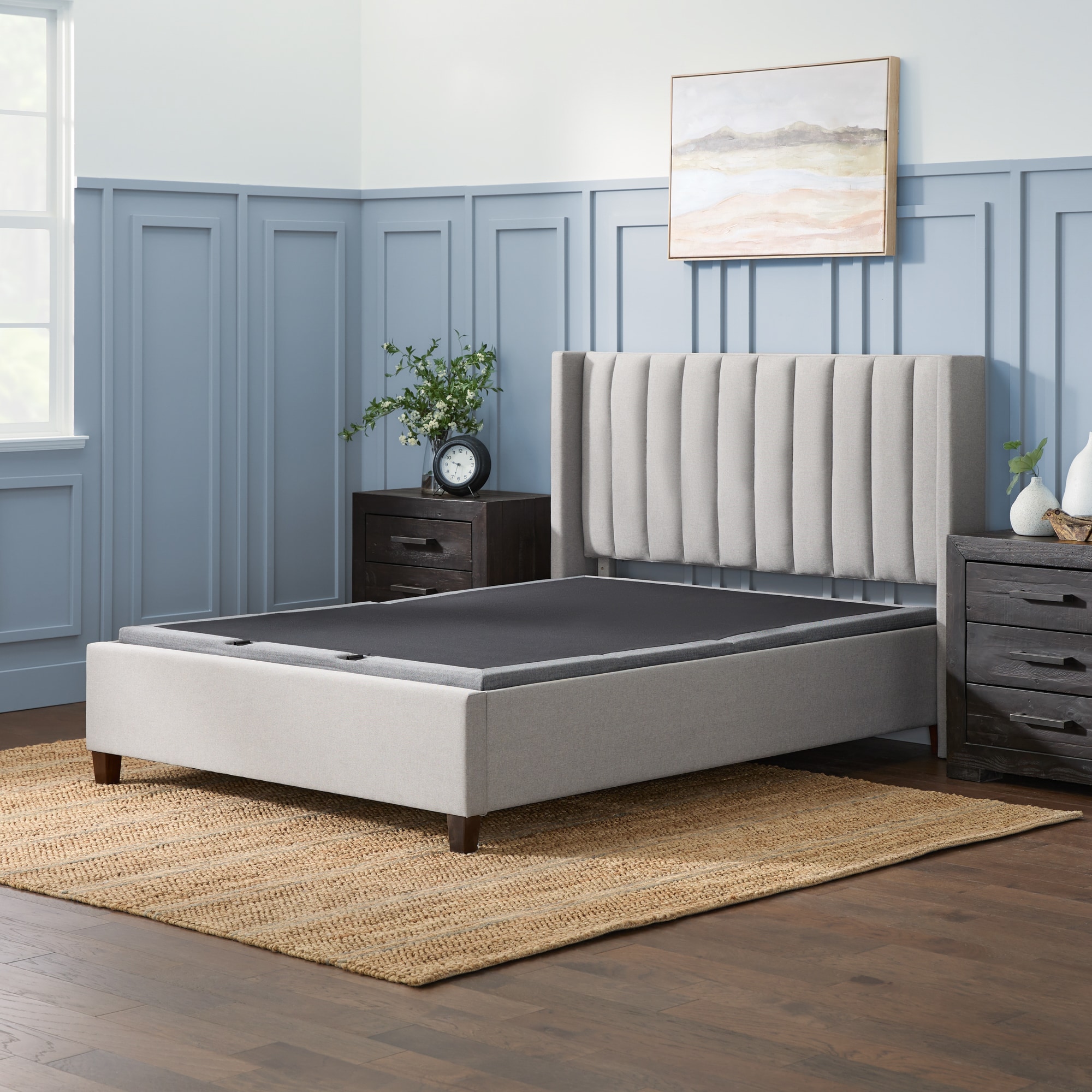 Brookside Adele Stone Queen Upholstered Bed At Lowes.com