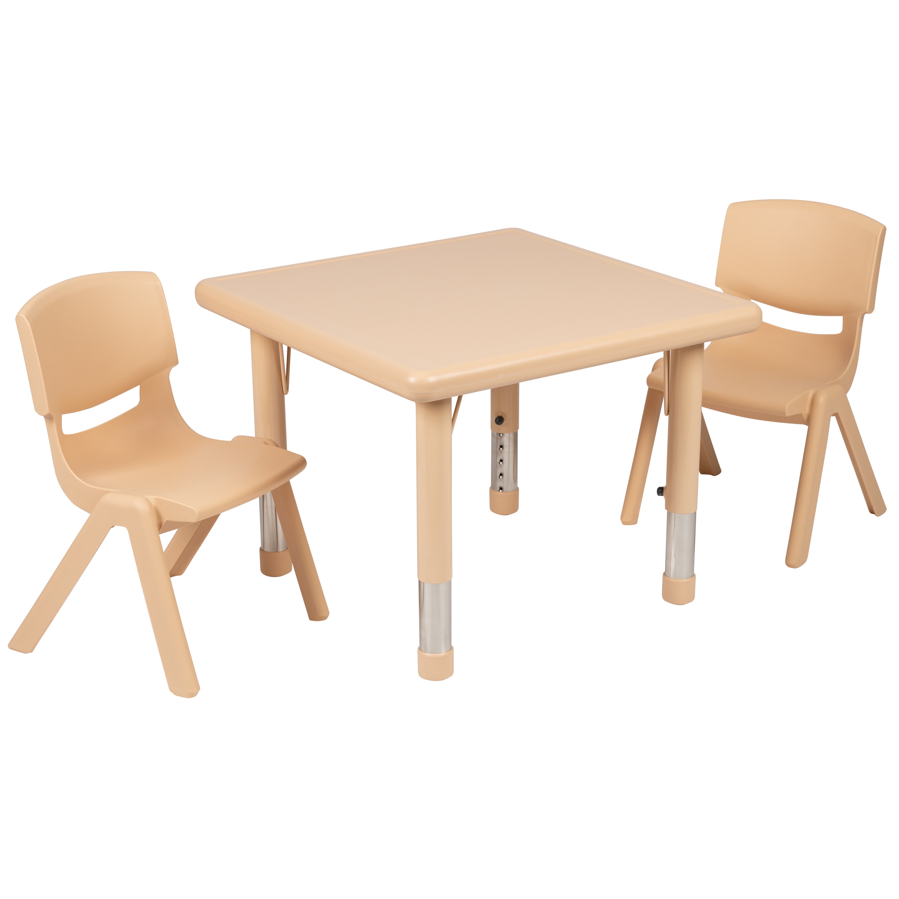 Flash Furniture Natural Square Kid s Play Table Set Of 2 Chairs