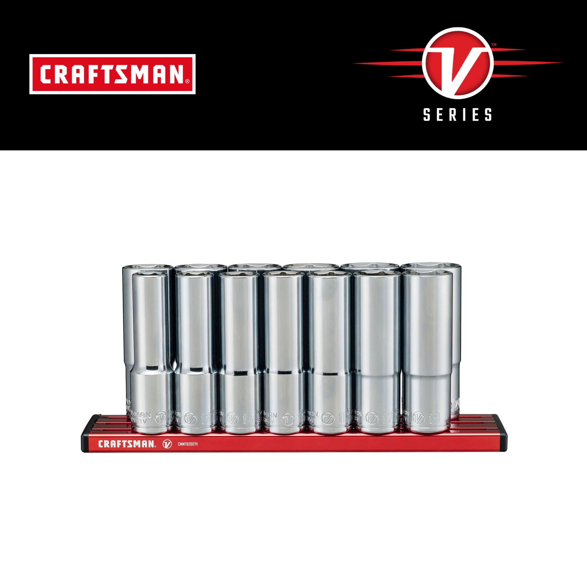 CRAFTSMAN V-Series 13-Piece Metric 1/2-in Drive 6-point Set Deep