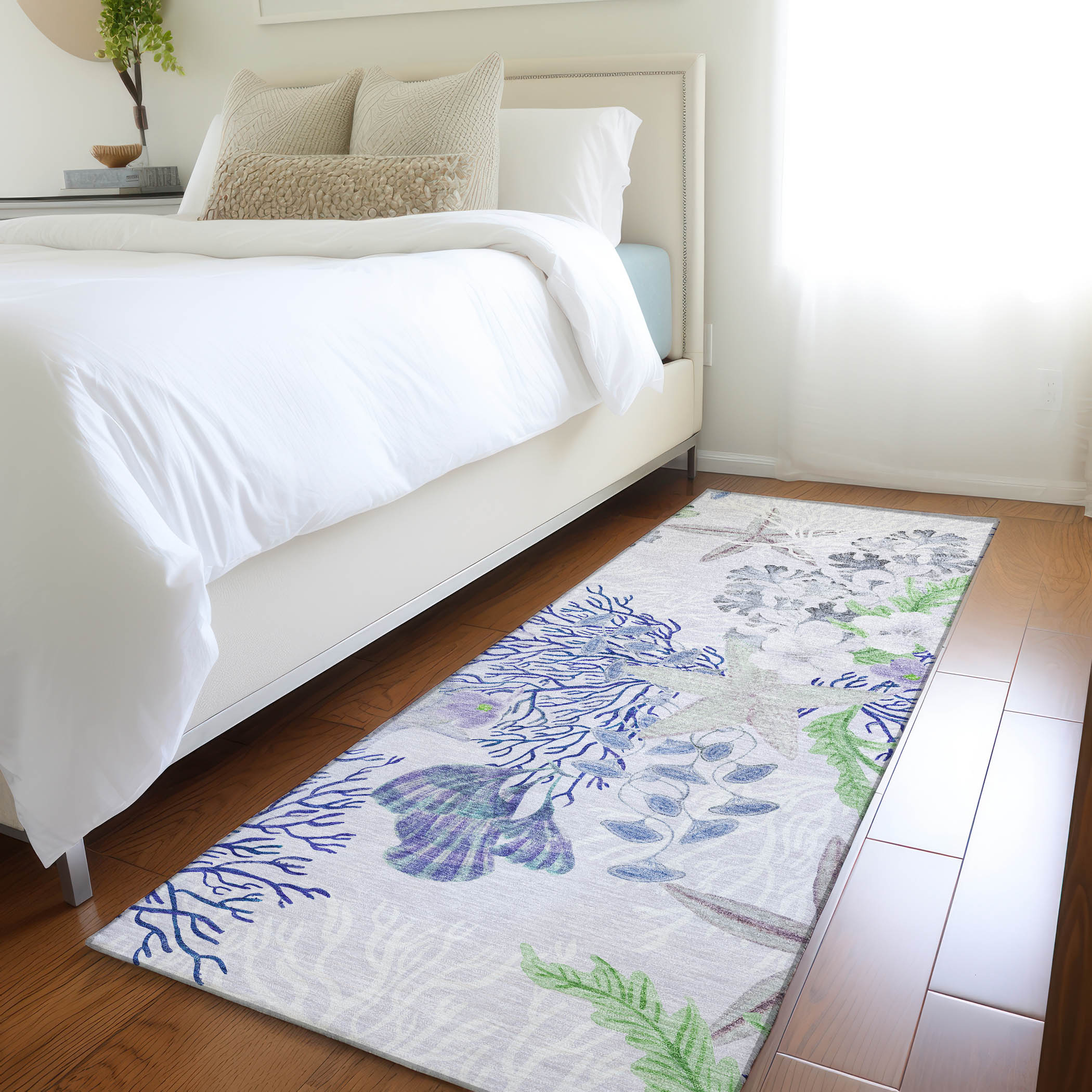 Addison Rugs AMF180BL2X8 Mayfield AMF180BL 2 x 7 (ft) Loomed Polyester Blue Rectangular Indoor Geometric Machine washable Area rug