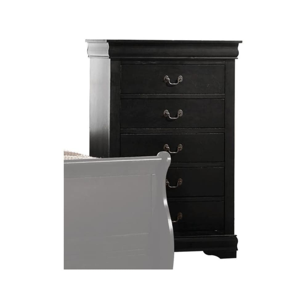 Benzara BM185917 Black 5-Drawer Chest