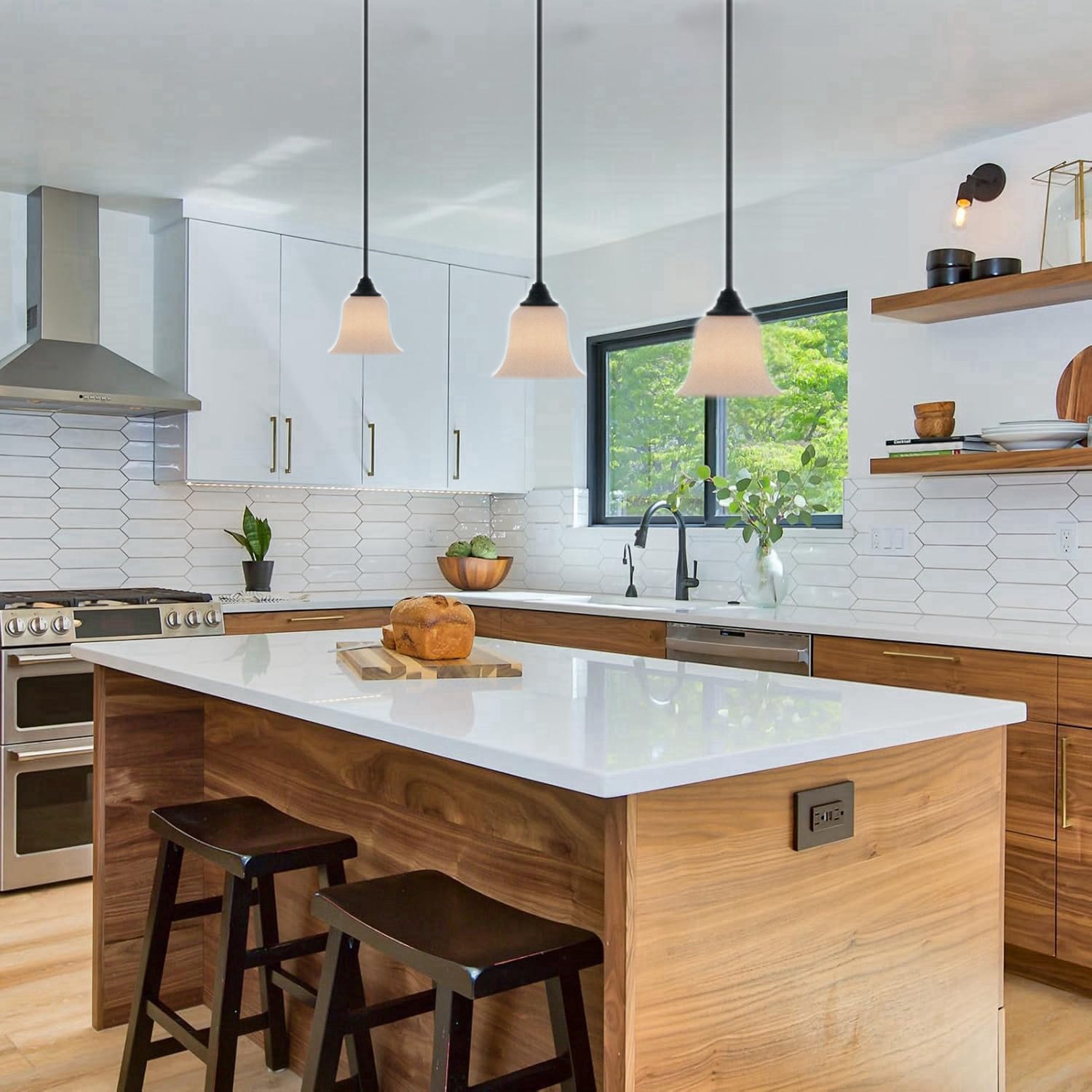 Elegant Oil-Rubbed Bronze 57" Mini Pendant with Frosted White Glass Shade