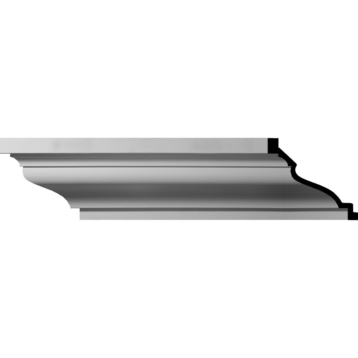 Ekena Millwork 12-5/8 in. x 10-5/8 in. x 94-1/2 in. Polyurethane Large Milton Smooth Crown Moulding
