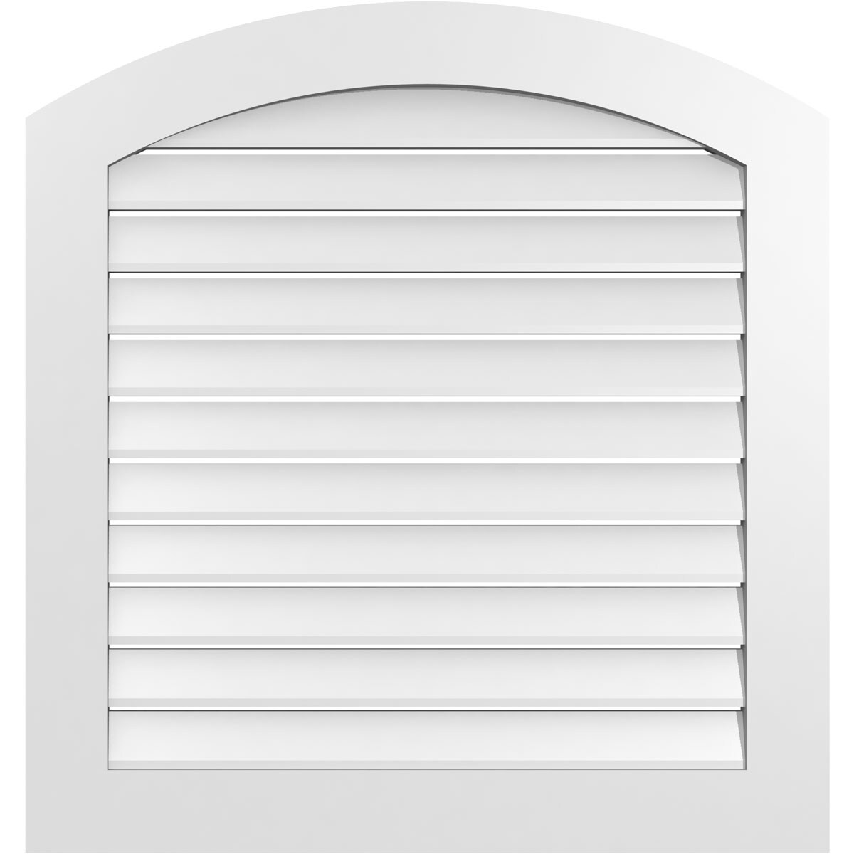 Ekena Millwork GVPAR34X3601SF 34-Inches x 36-Inches Off-white Round top PVC Gable Louver Vent