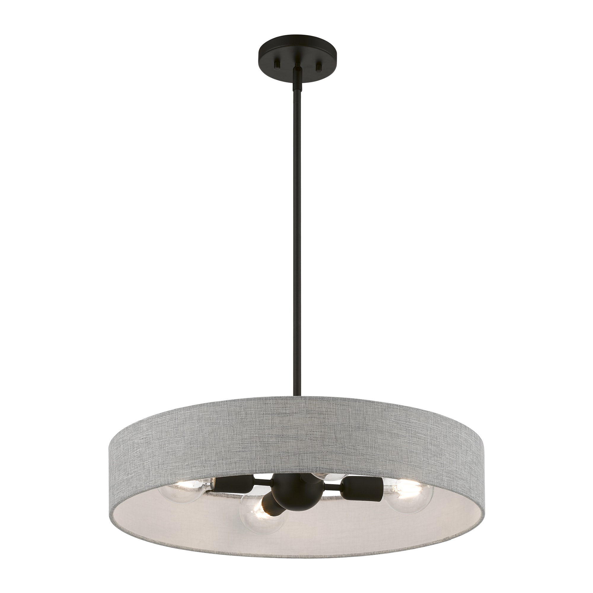 Elmhurst Black Nickel 4-Light Drum Pendant