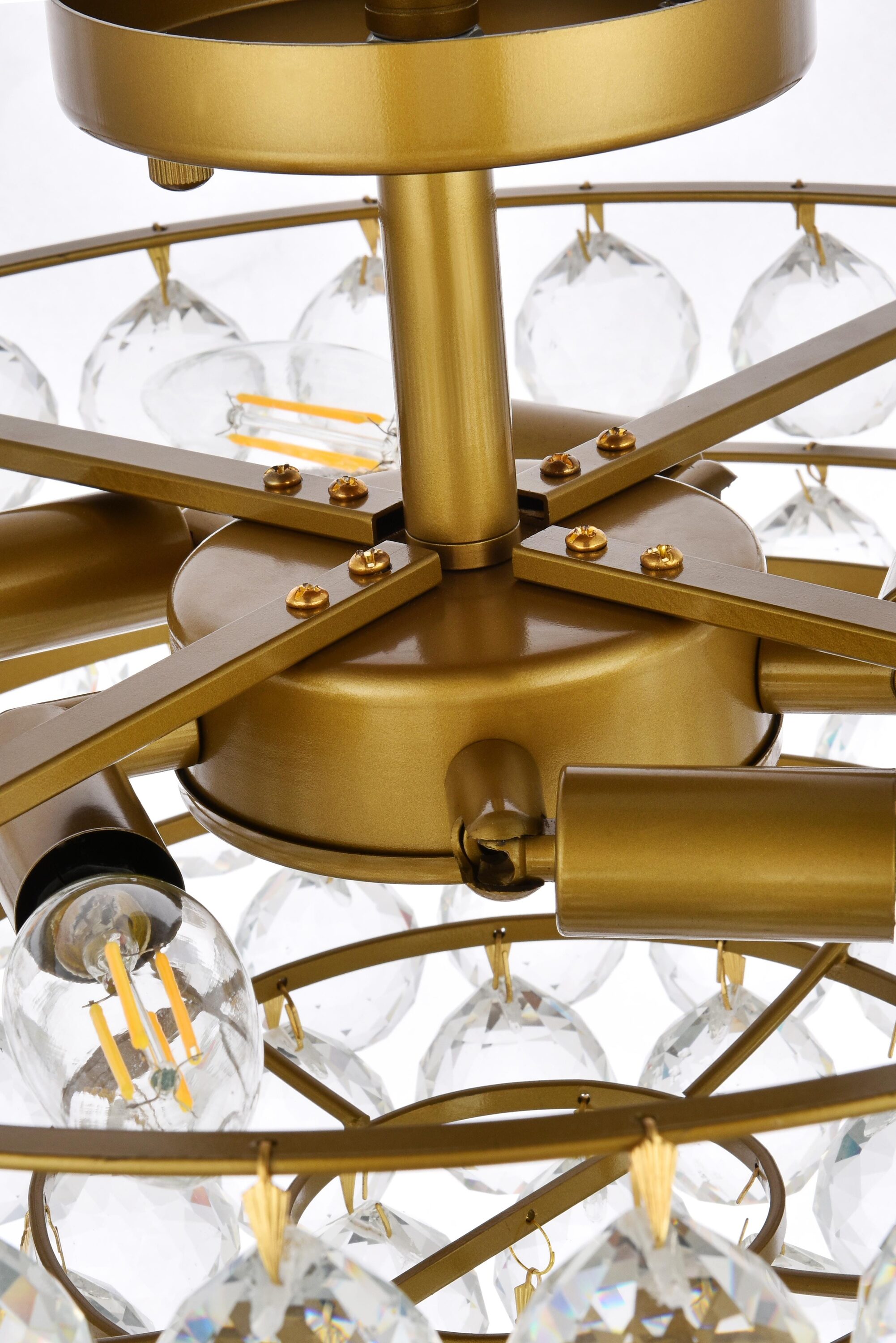 Savannah 18'' Brass and Crystal 5-Light Flush Mount