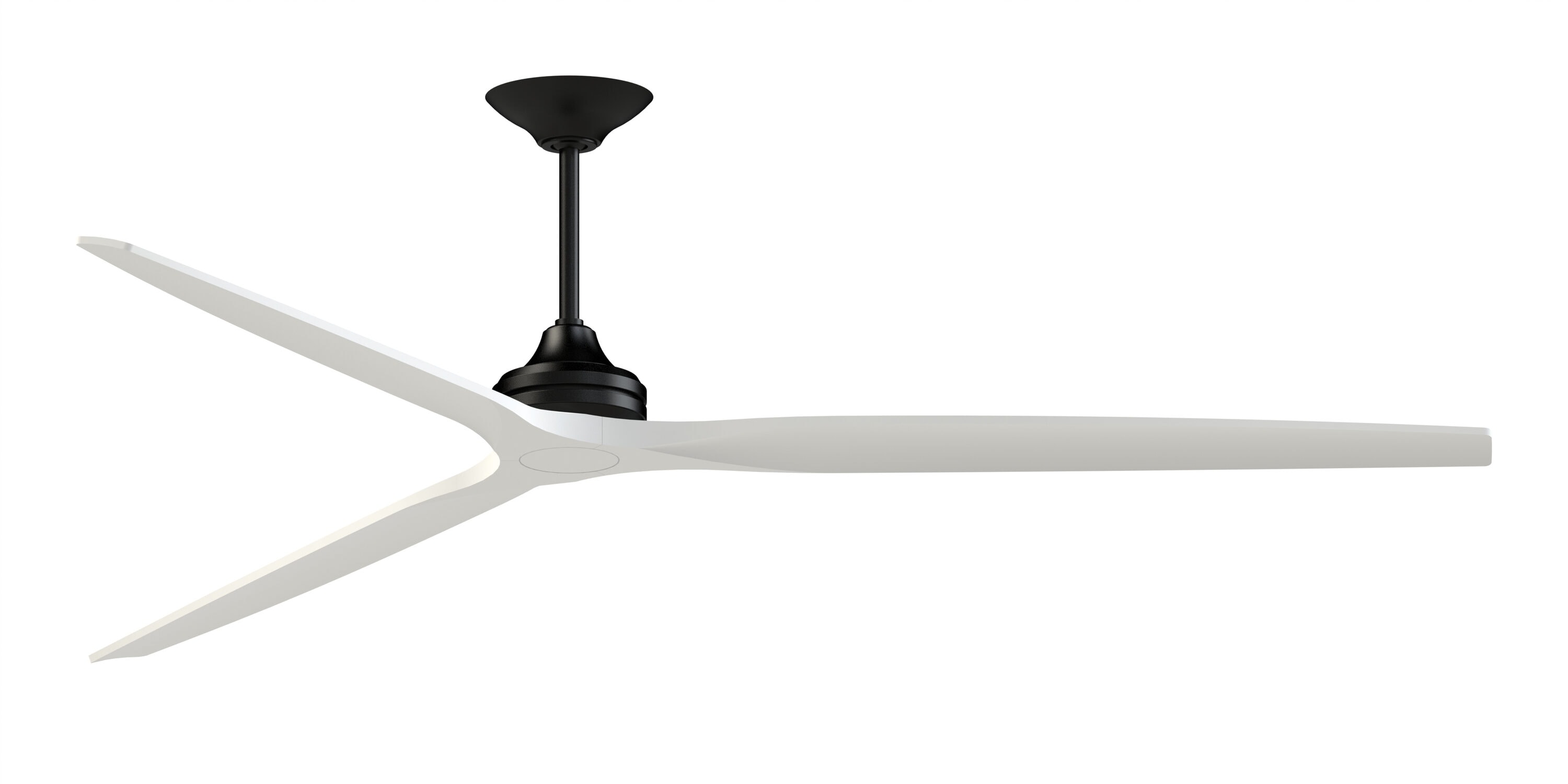 Fanimation FPD6721BBL-96MW Spitfire 96-in Outdoor Smart Black with Matte White Blades Propeller Ceiling Fan Light Kit Compatible - Remote Included ( 3 -Blade )
