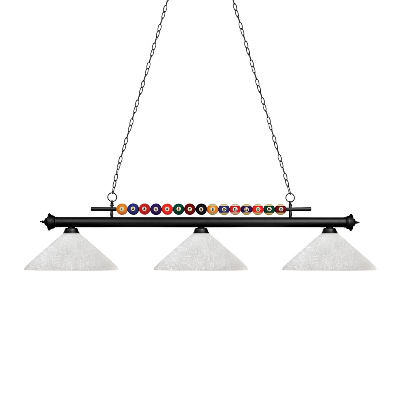Z-Lite 170MB-AWL14 Shark Matte black/white linen Incandescent Medium base (E-26) Pool Table Lighting