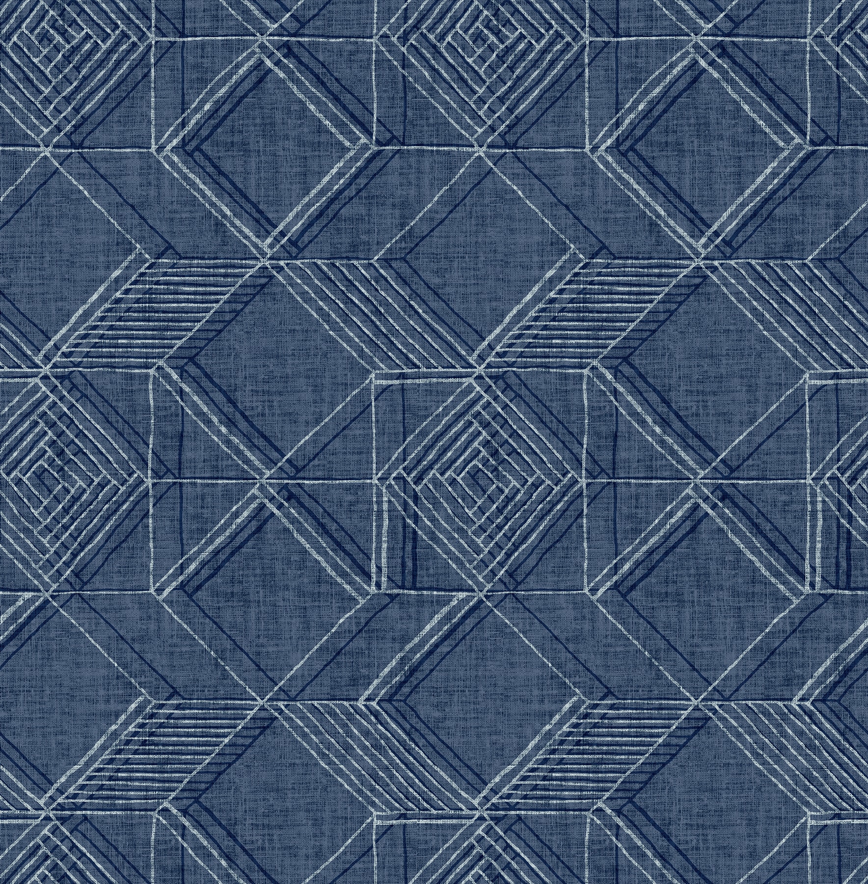 A-Street Prints 2969-26017 Pacifica 56.4-Sq. Feet Blue Non-woven Textured Geometric 3D Unpasted Wallpaper