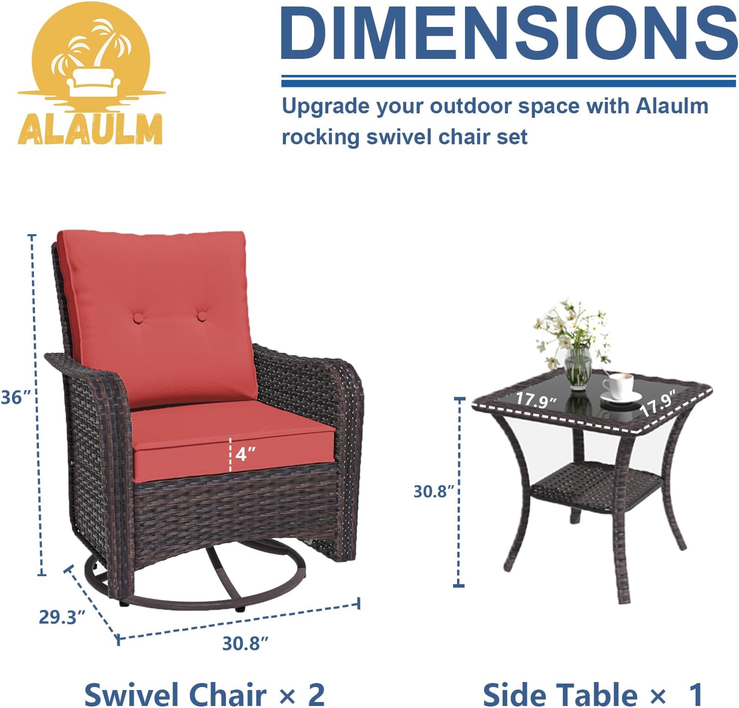 ALAULM LS-SRC-RED Patio-Chairs - View #5