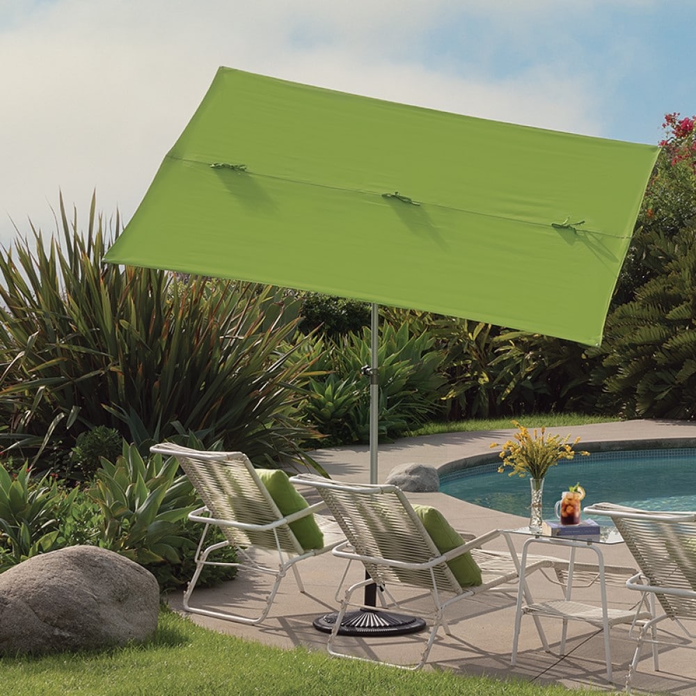 Mondawe MO-5TP027 7-ft Aluminum Green Slide-tilt Market Patio Umbrella