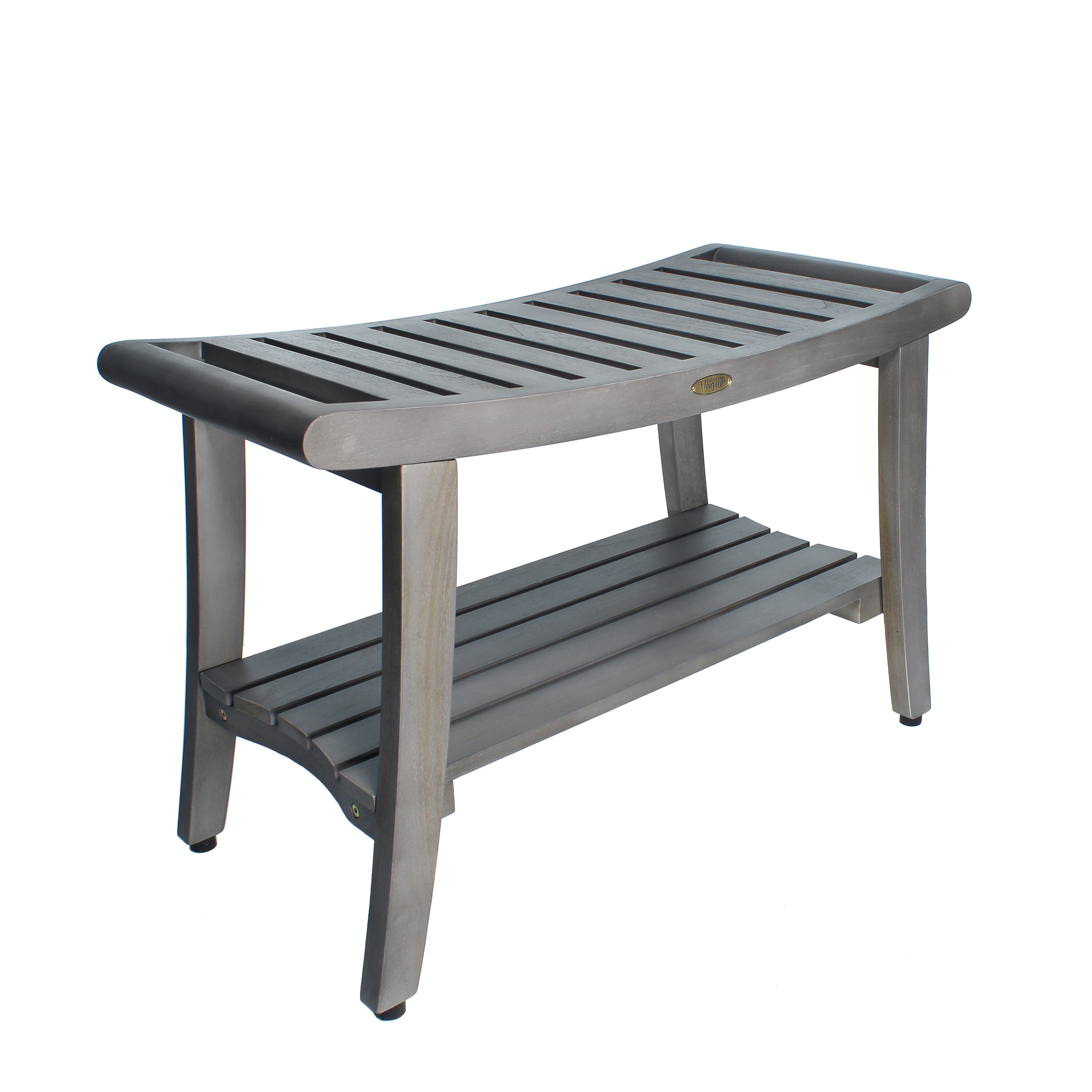 CoastalVogue GR121-L Antique Gray Teak Freestanding Transfer bench