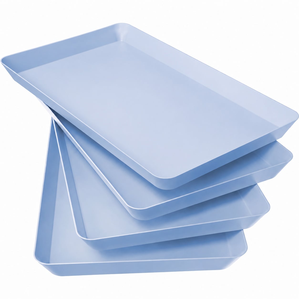 Aoibox  14 in Blue Plastic Rectangular Serving Platters for Snacks and Desserts Set of 4 Annual 14 x 9 3 x 1 2 in