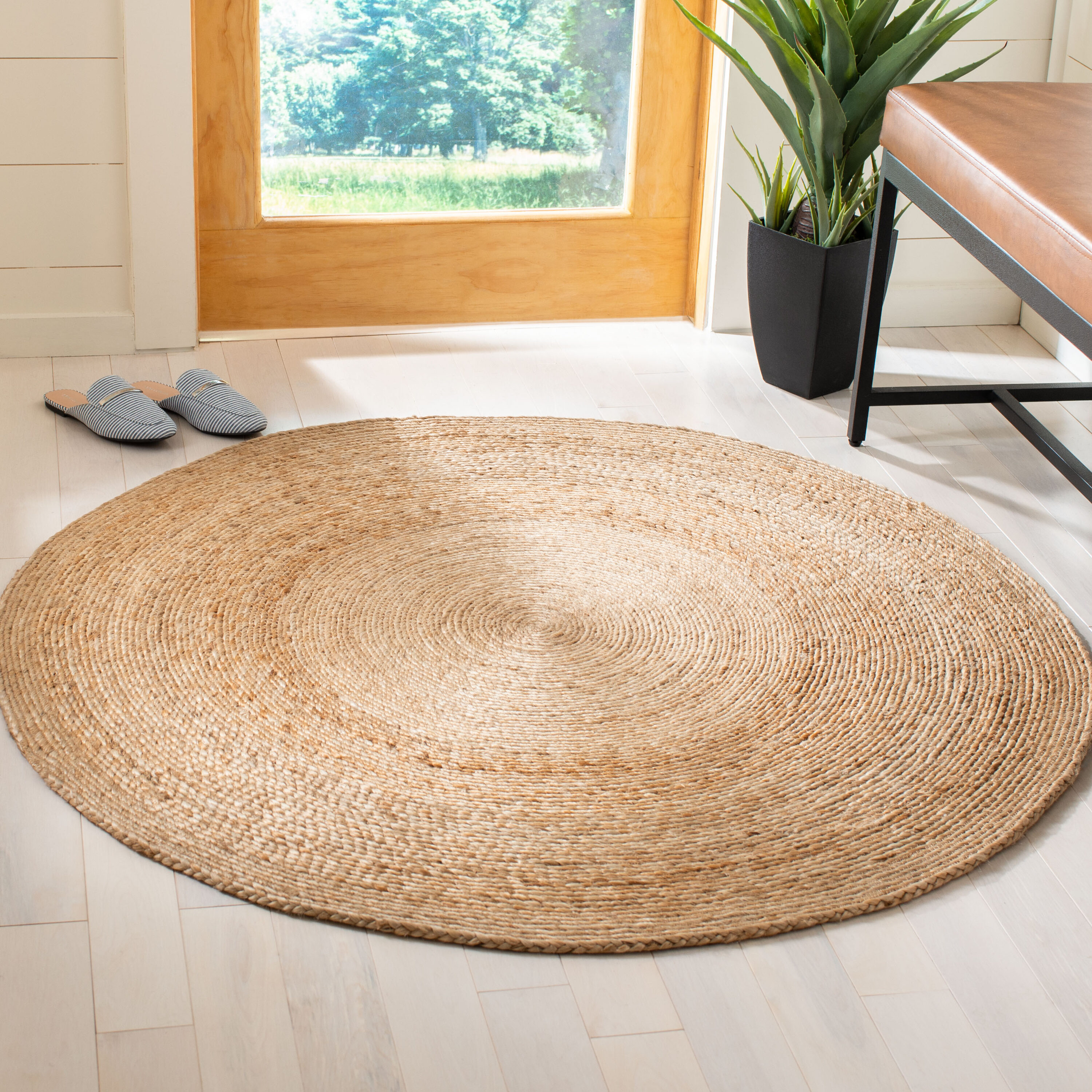 Natural Fiber 249A Natural 5in x 5in Rug