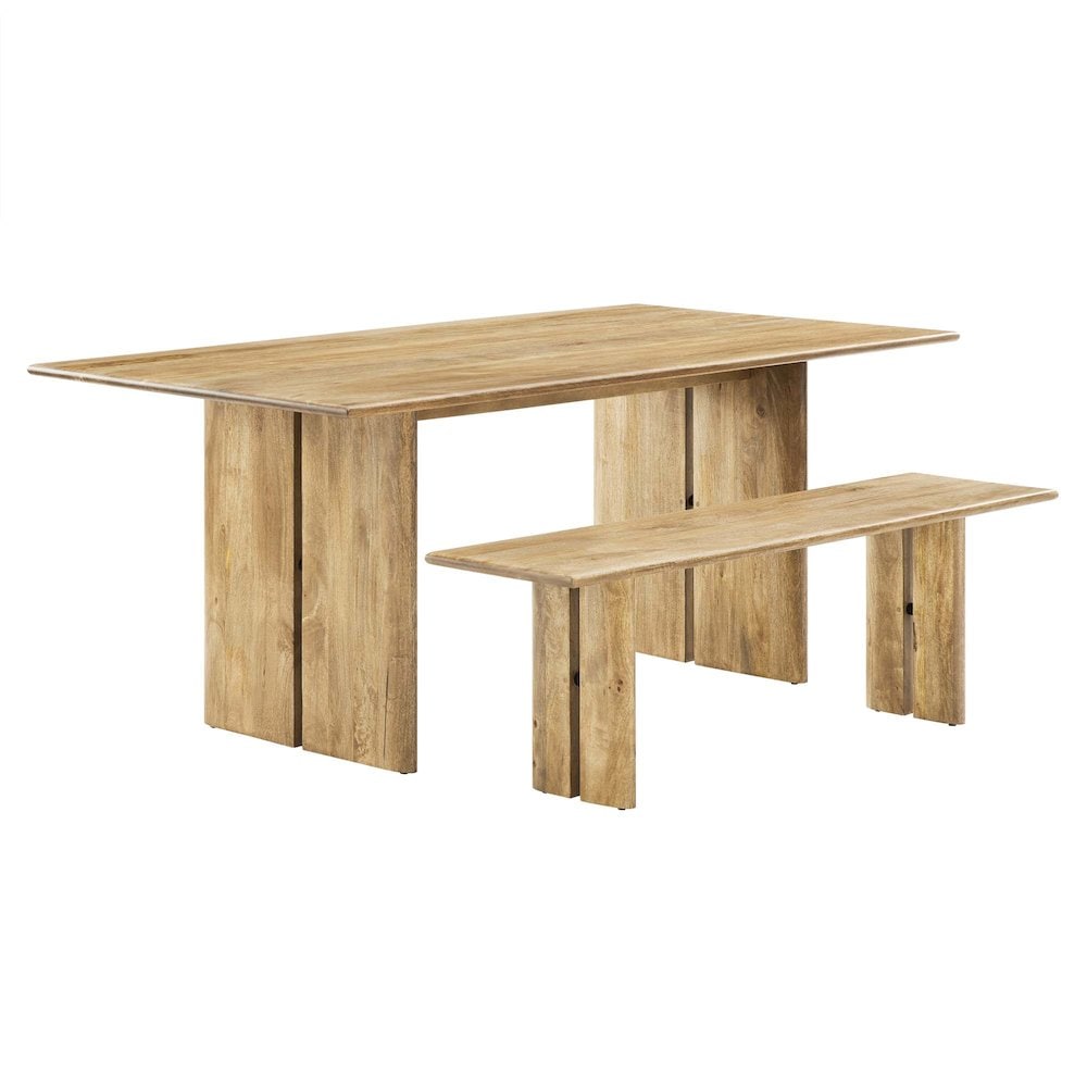 Modway BG3511110 Amistad 72 Wood Dining Table and Bench Set